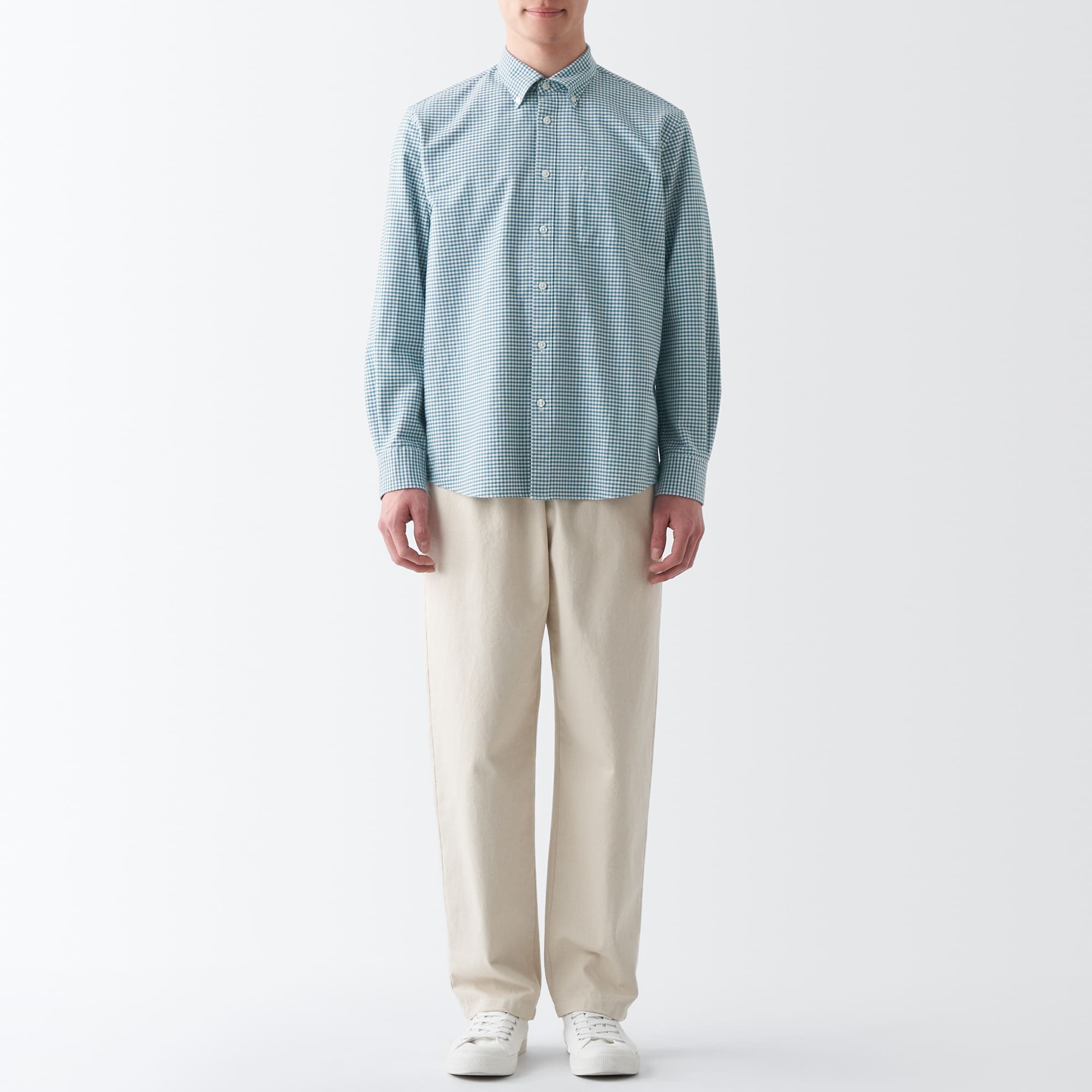 洗いざらしオックスボタンダウン長袖シャツ