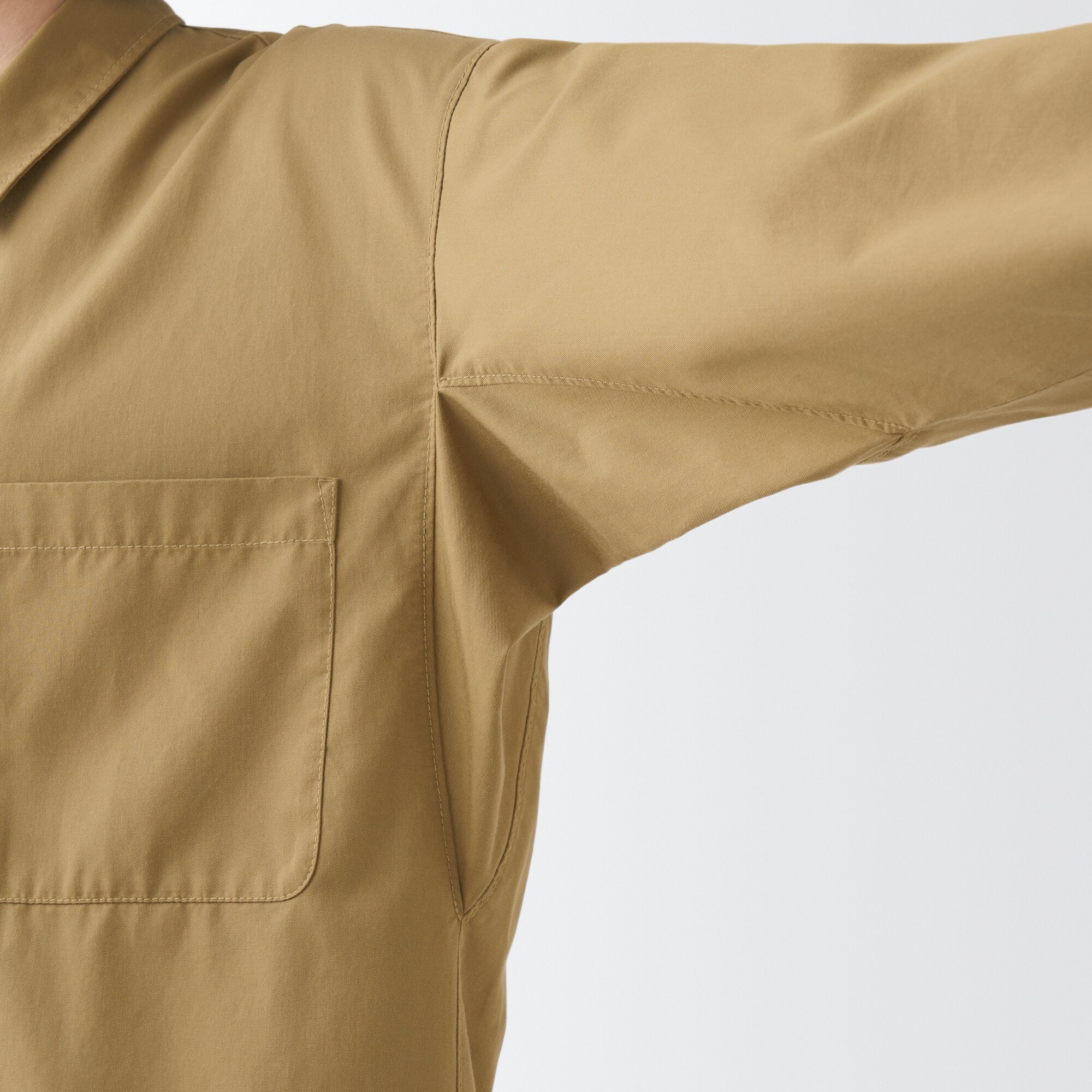 洗いざらしリヨセル混レギュラーカラーシャツ