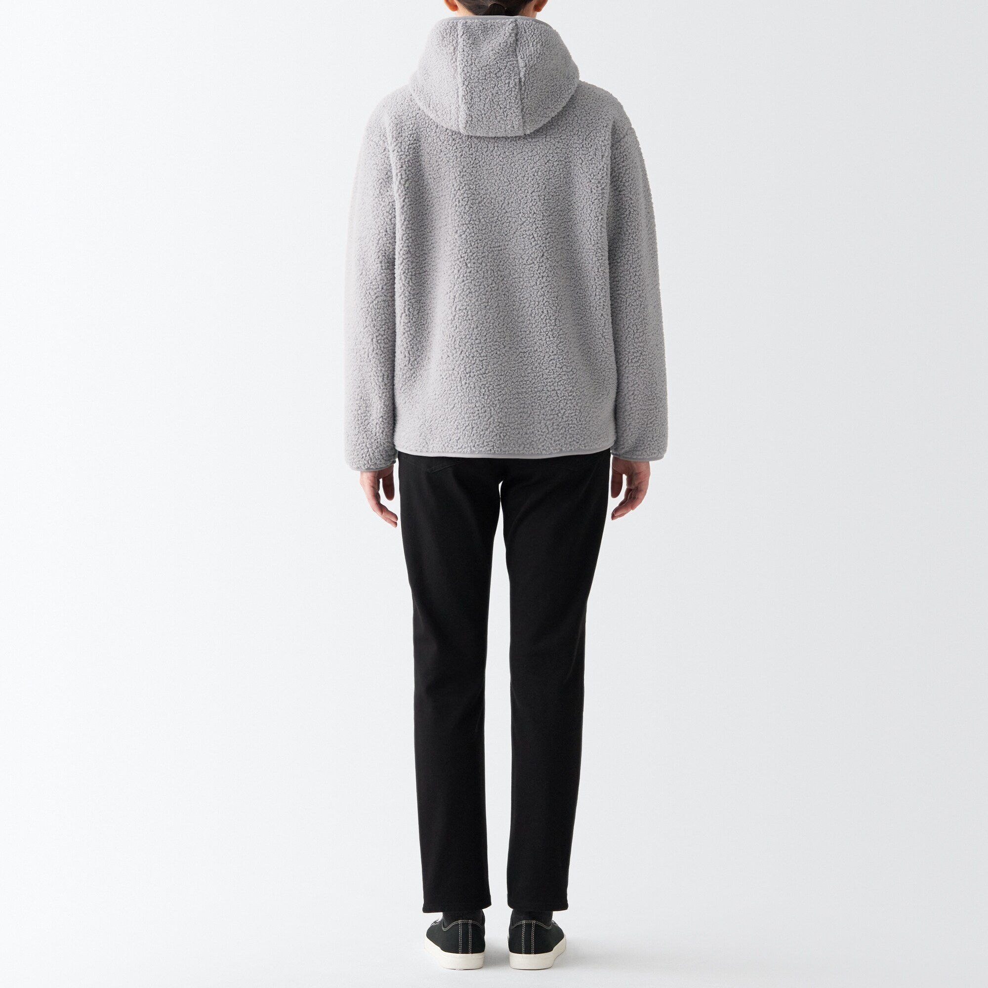 再生ポリエステルボアフリースパーカー