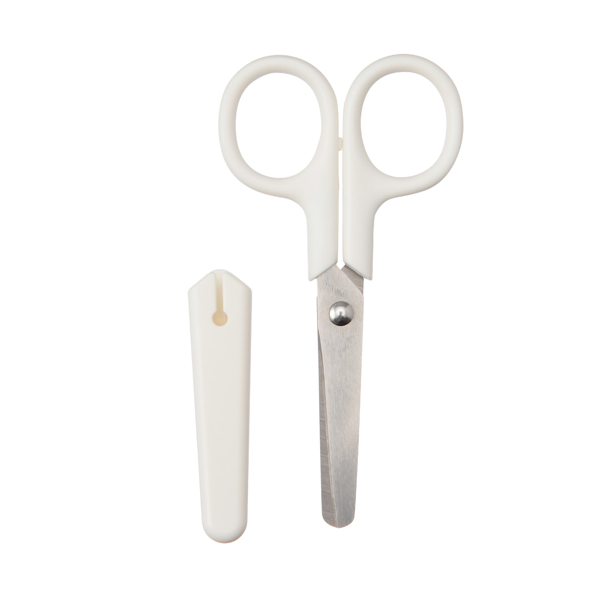 ステンレスはさみ　白・全長約１０．５ｃｍ