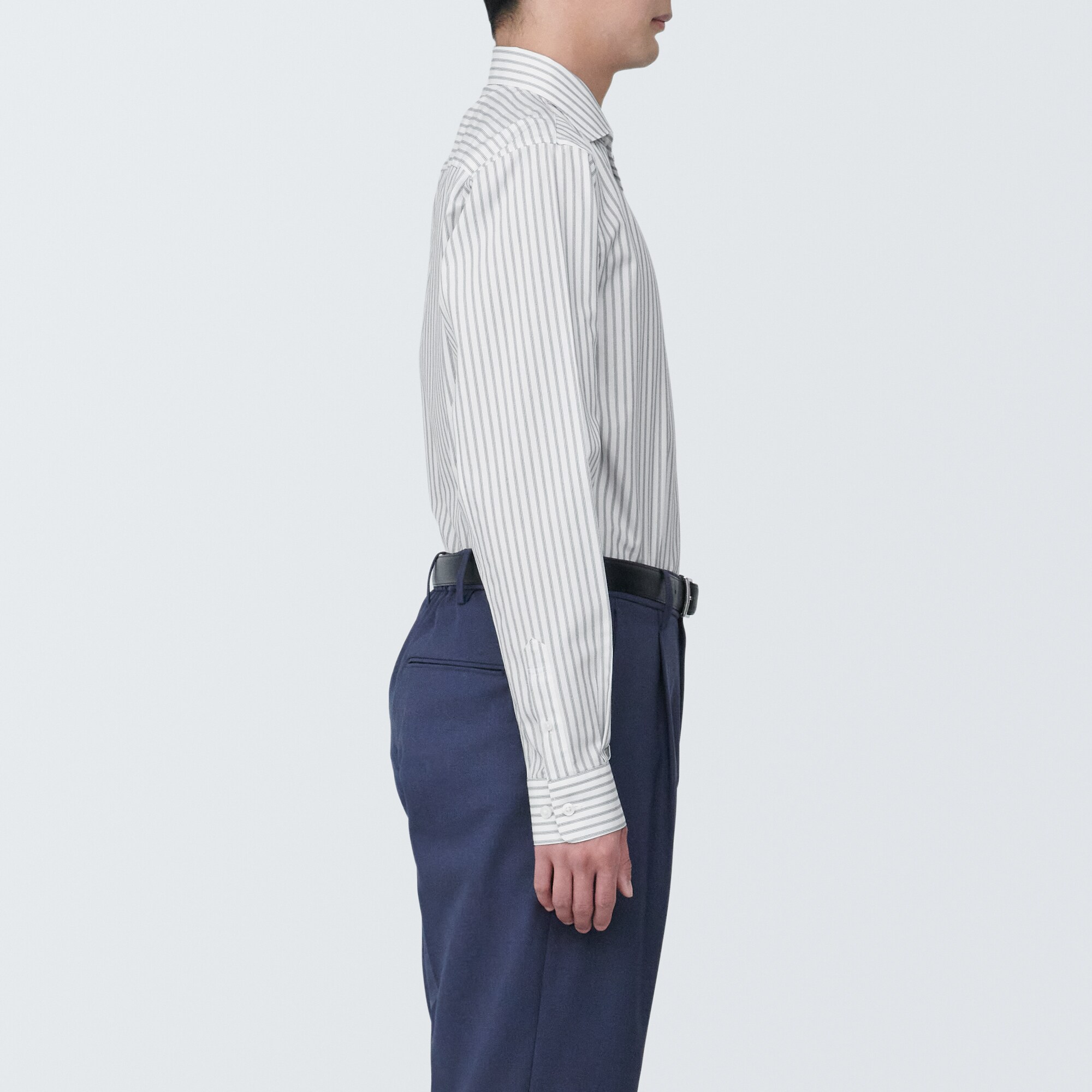 紳士　ノンアイロンカッタウェイカラー長袖シャツ