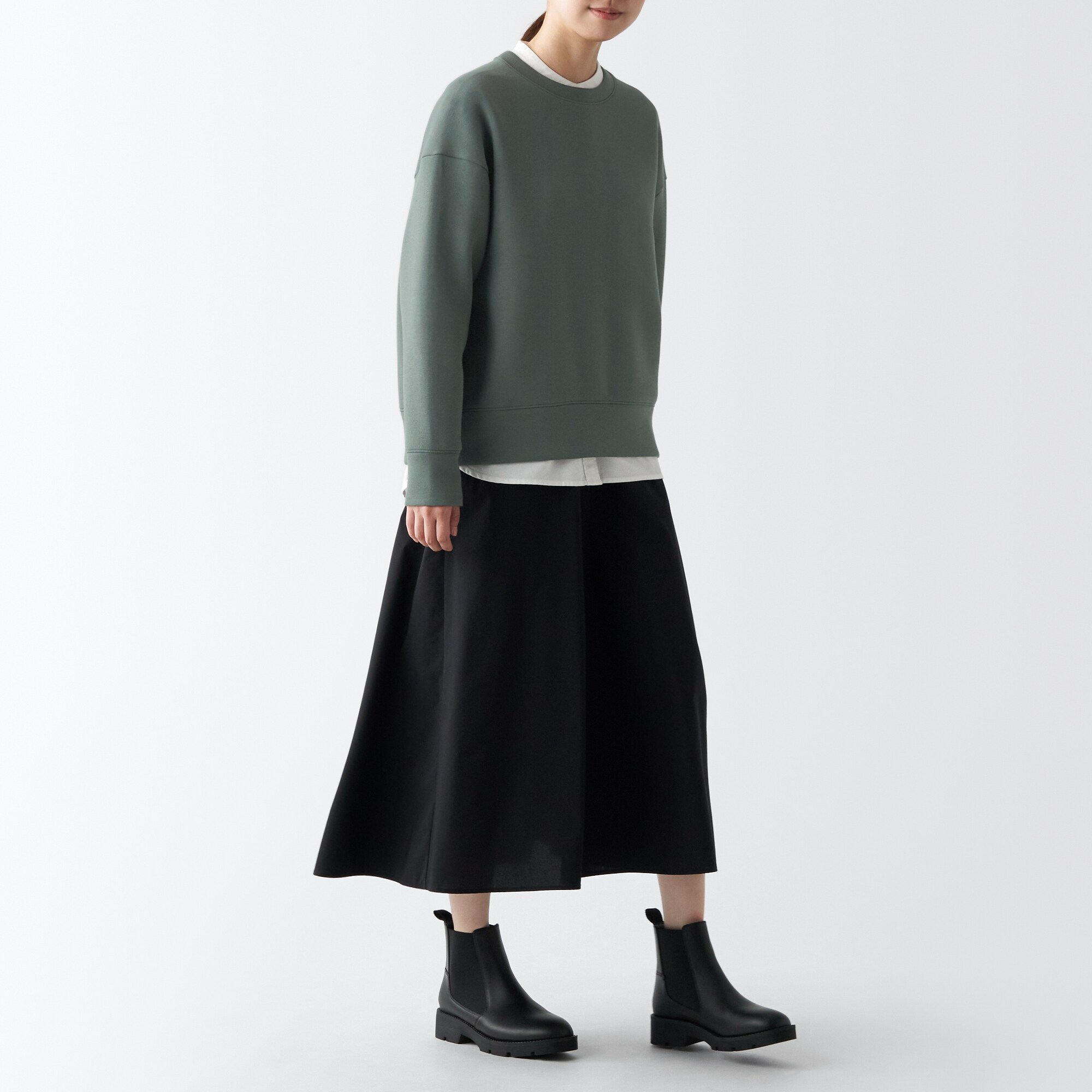 二重編みスウェットシャツ