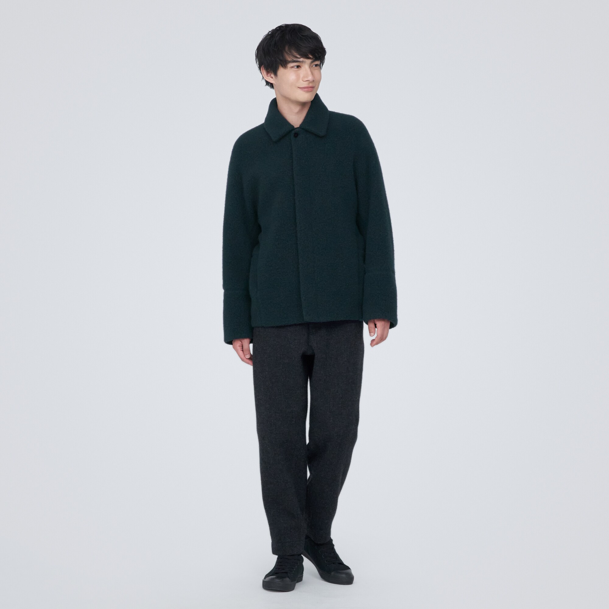 再生ウール混ボアコート（紳士）