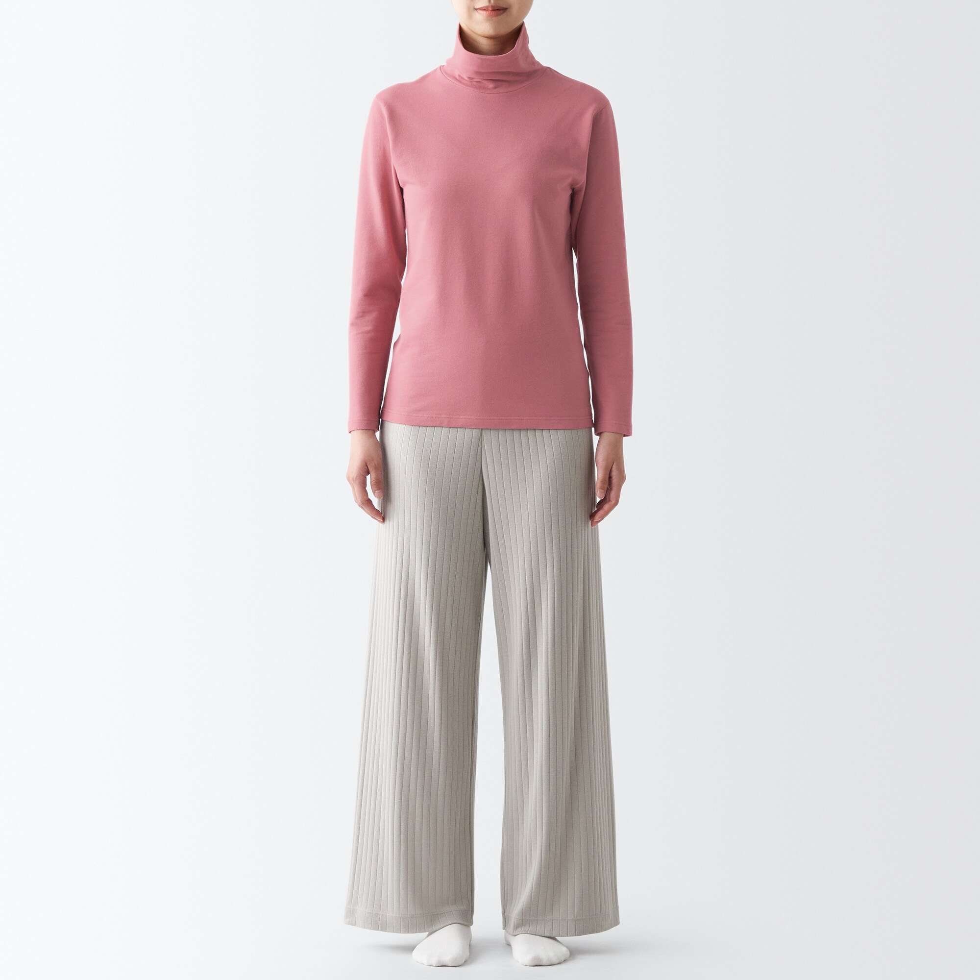 あったか綿　厚手　タートルネック長袖Ｔシャツ