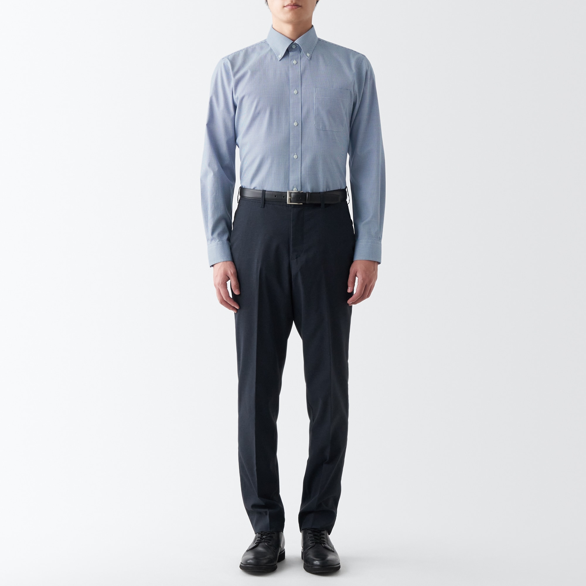 ノンアイロンビジネスボタンダウン長袖シャツ