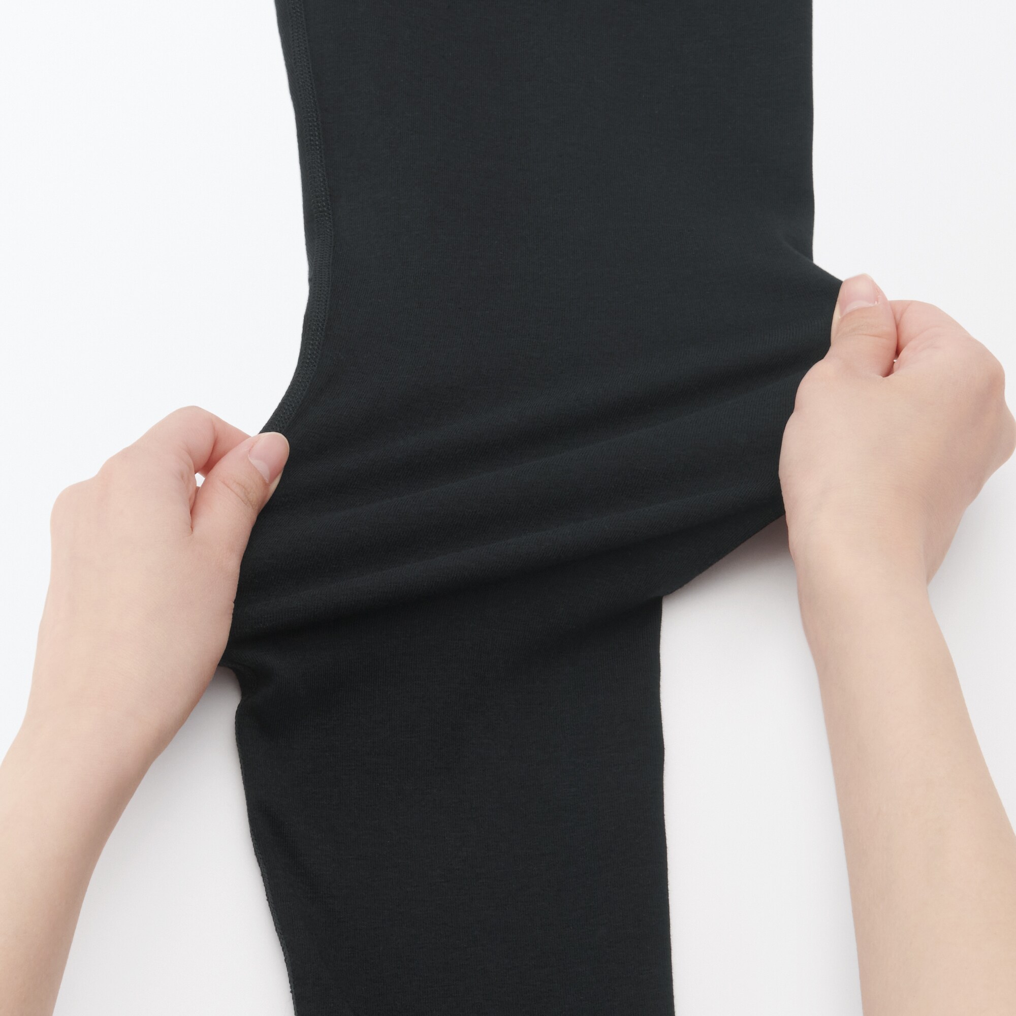 ストレッチ天竺編み　腹巻つきレギンス（十分丈）