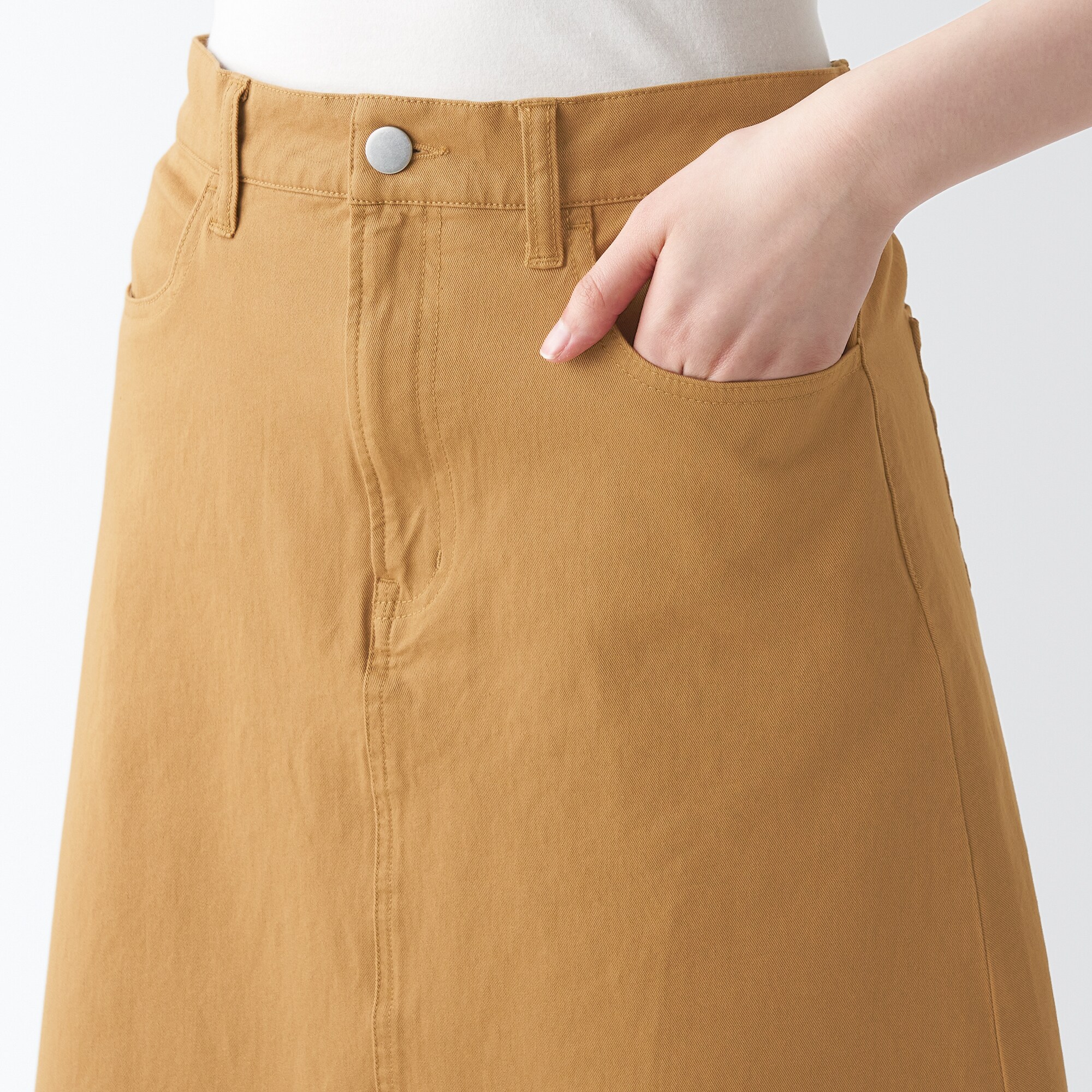 縦横ストレッチチノＡラインスカート