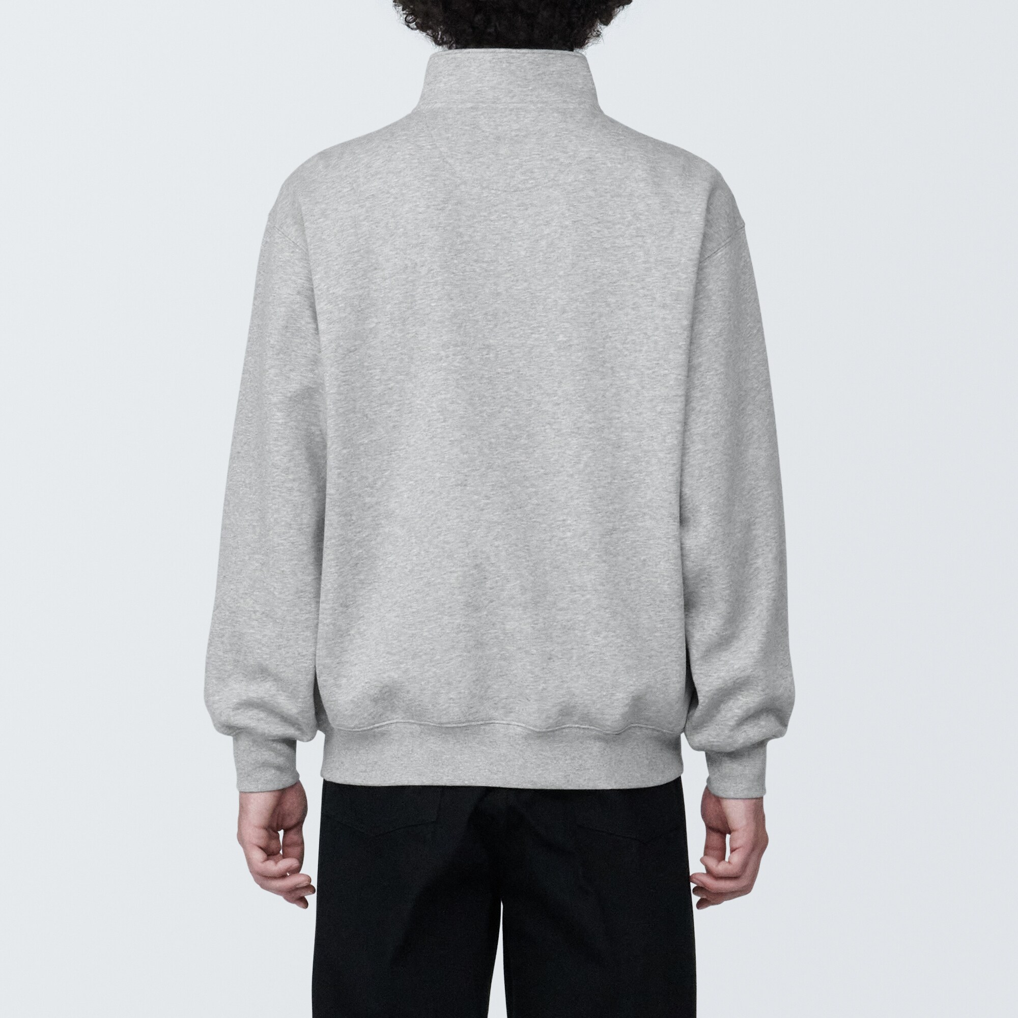 紳士　ハーフジップスウェットシャツ