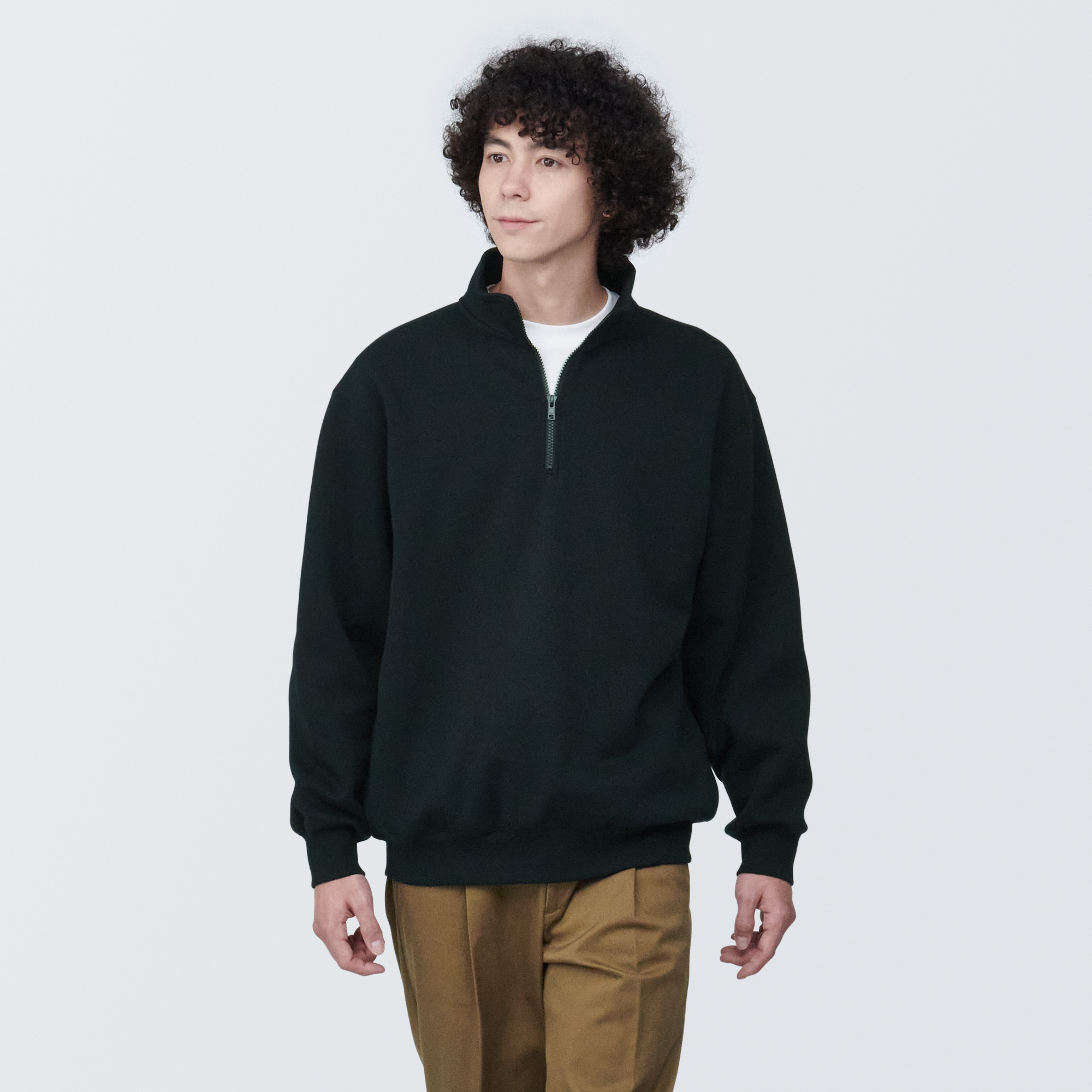 紳士　ハーフジップスウェットシャツ