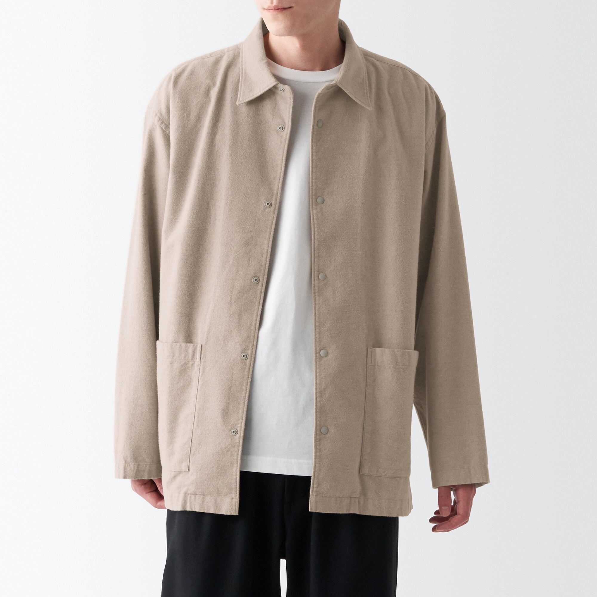 両面起毛フランネルシャツジャケット