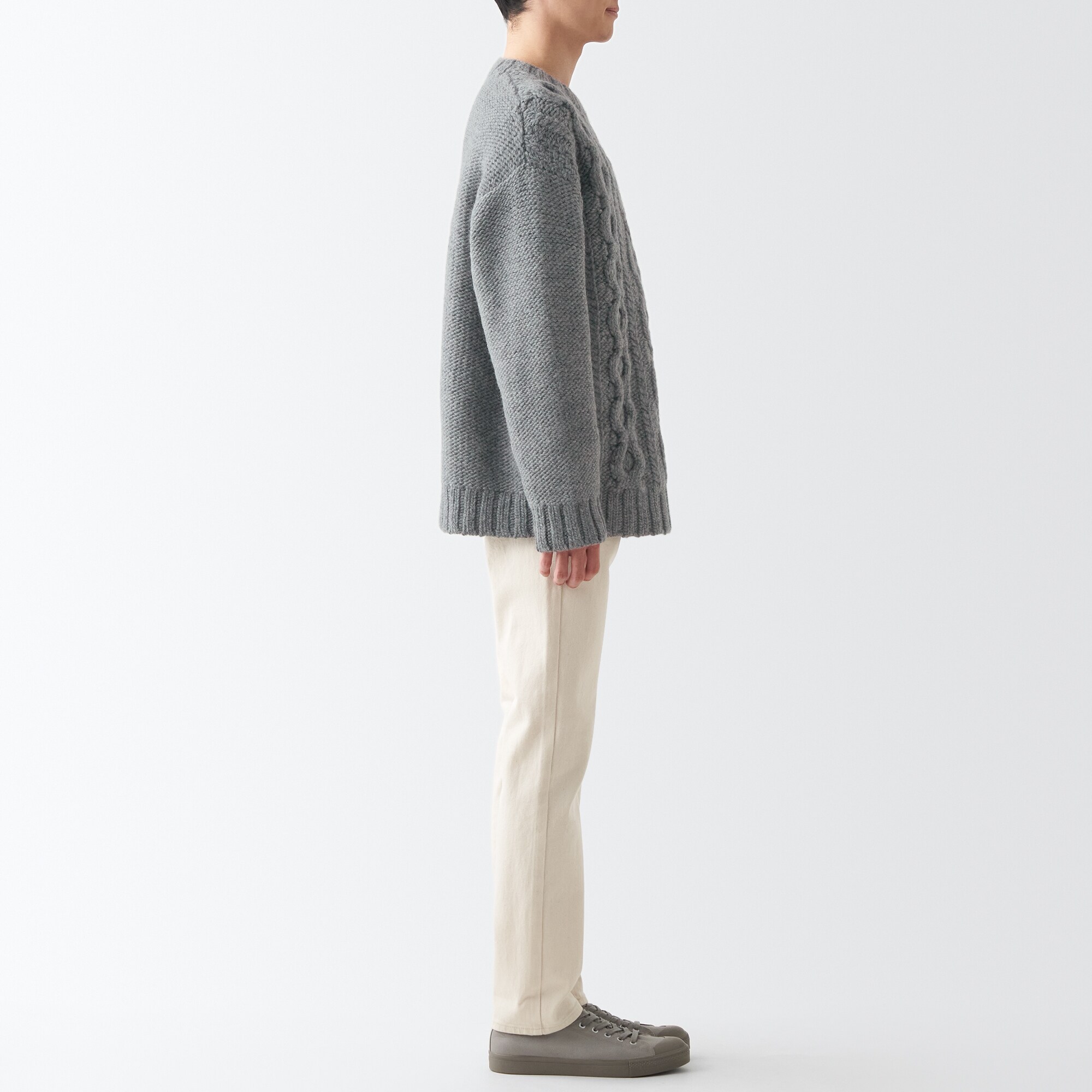 手編みニットアラン柄セーター