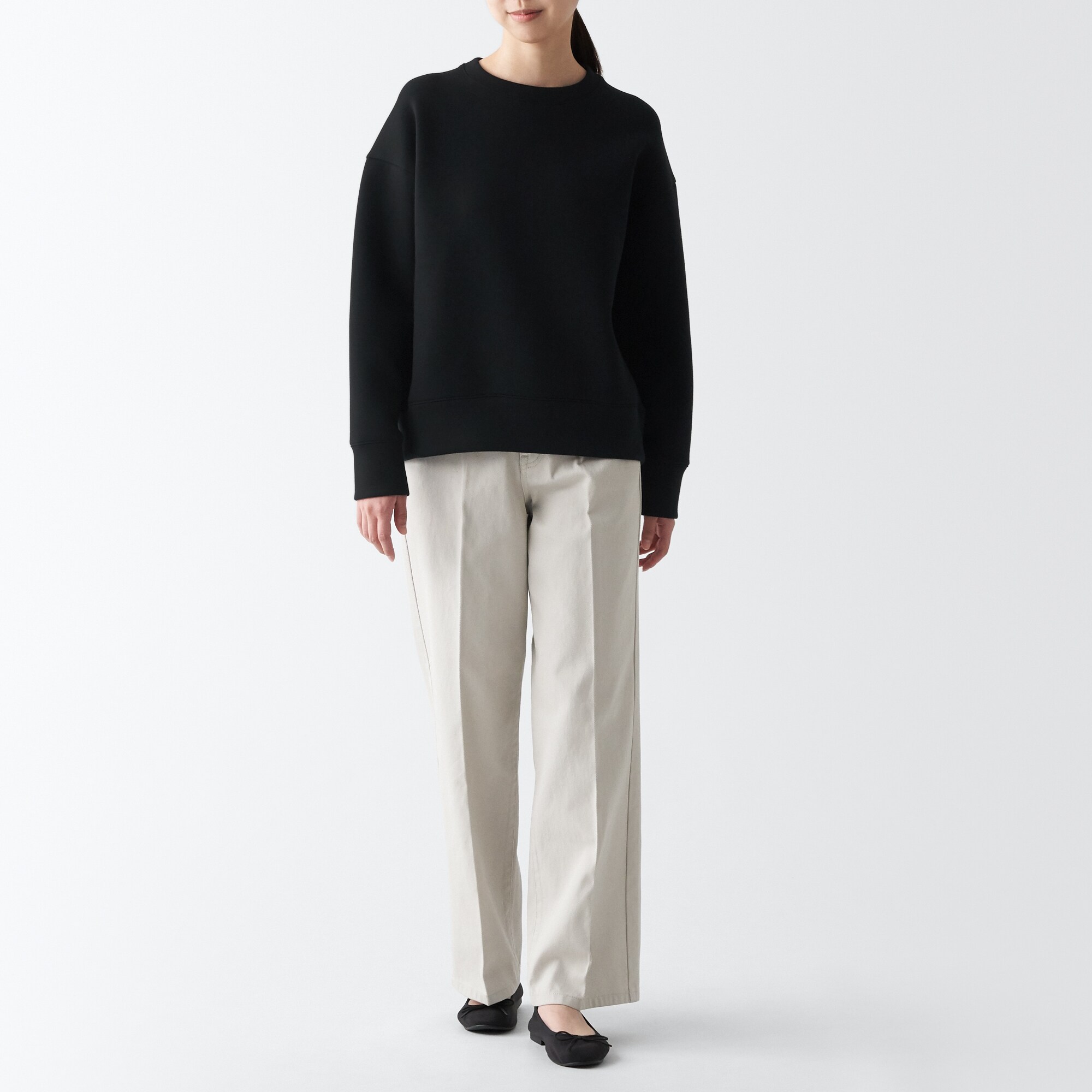 二重編みスウェットシャツ