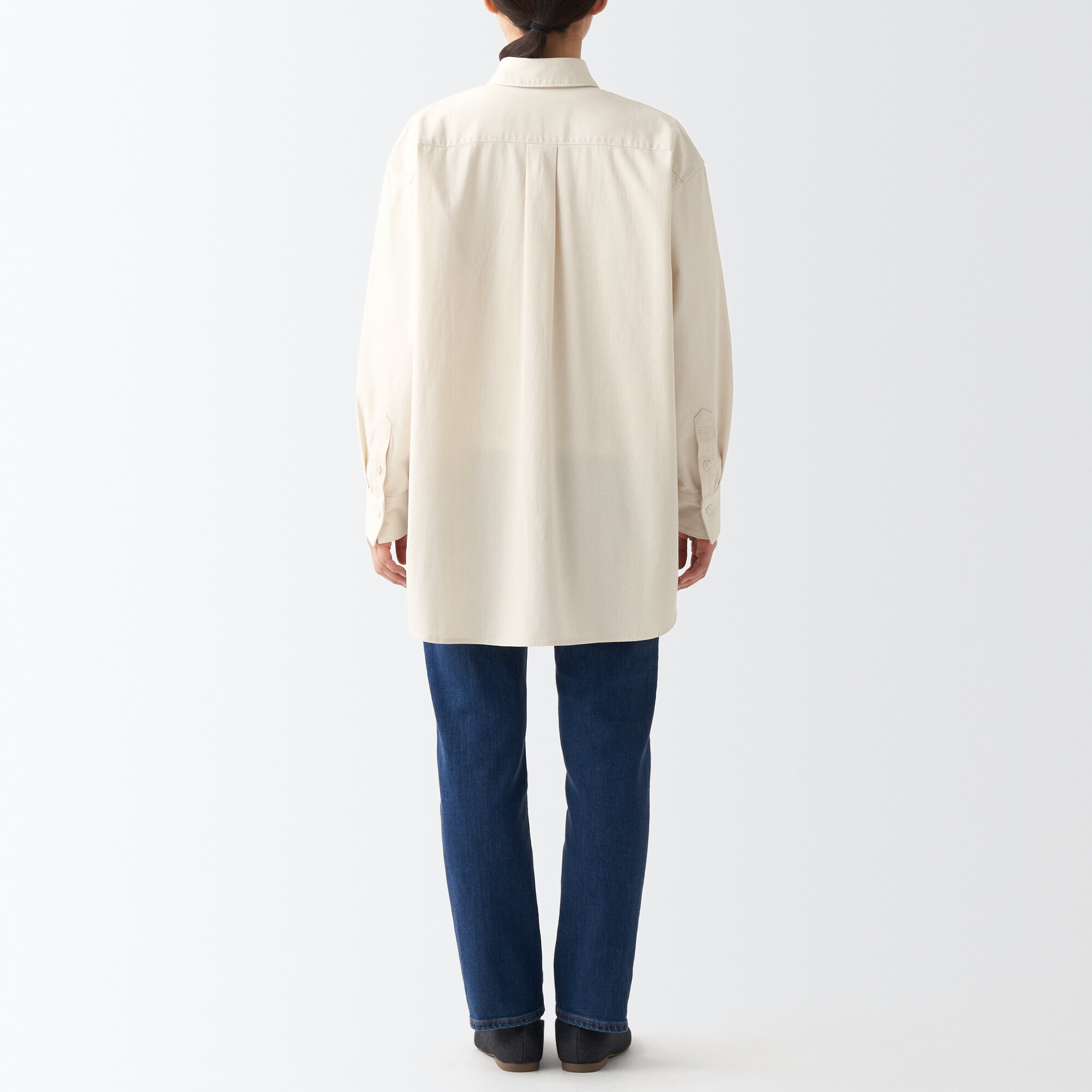 洗いざらしデニムレギュラーカラーチュニック