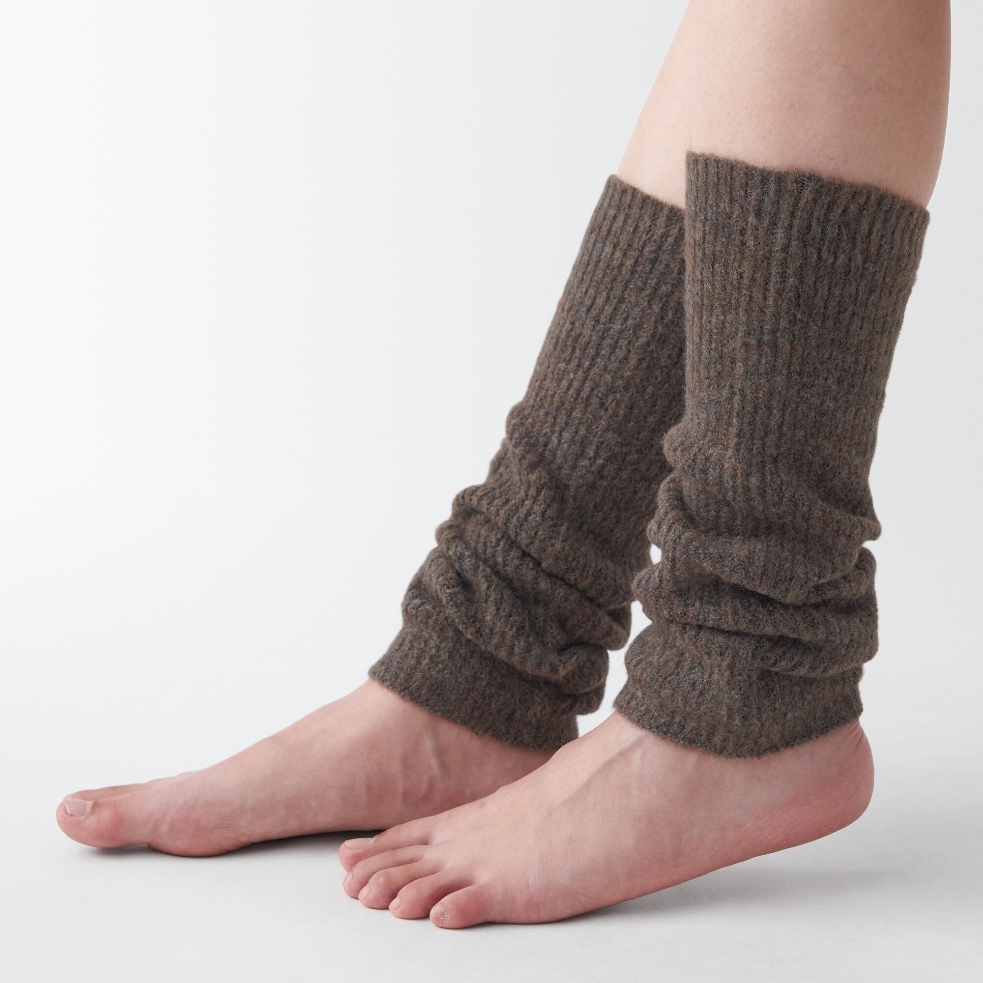 再生ポリエステル混　リブ編み　足にも使えるアームウォーマー