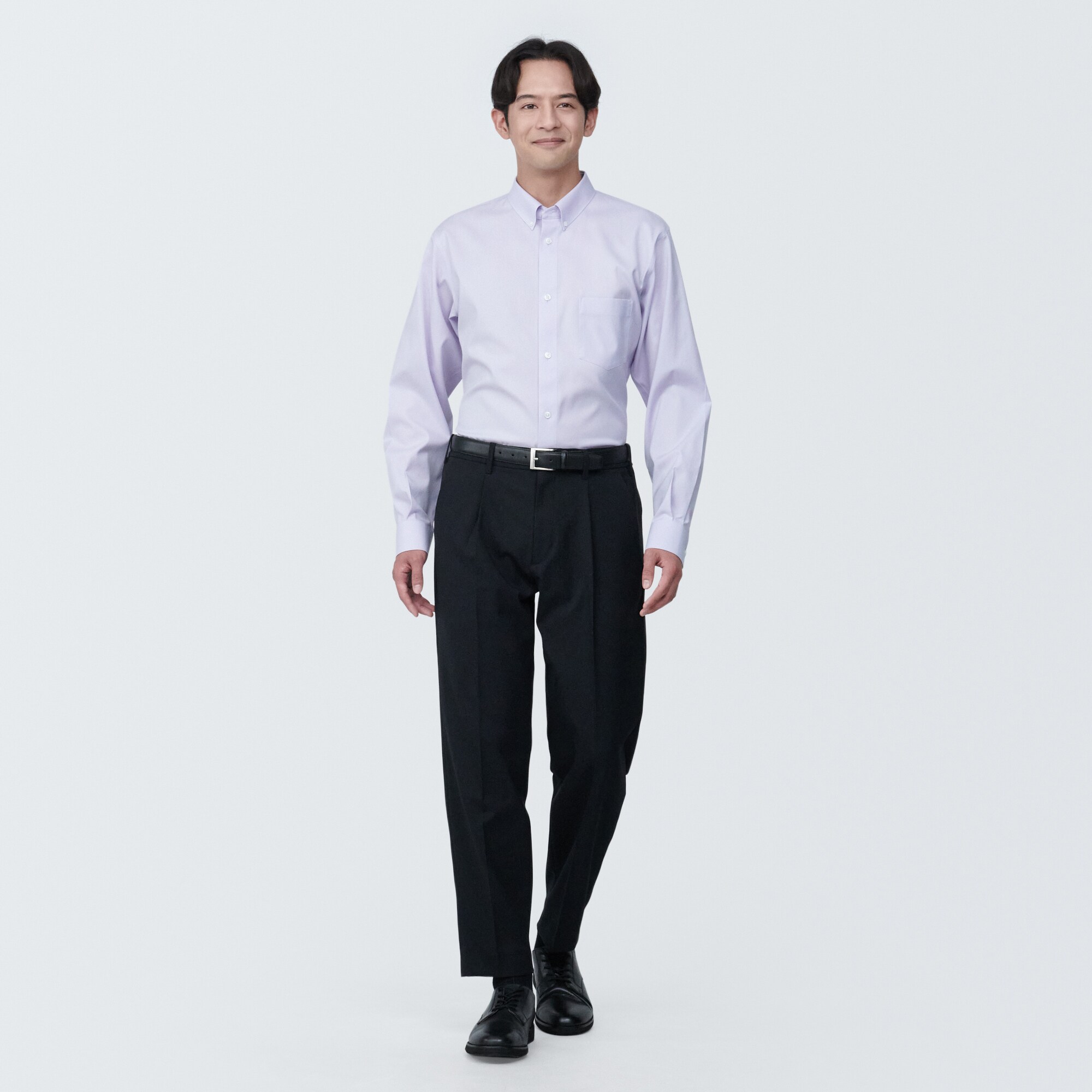 紳士　ノンアイロンボタンダウン長袖シャツ