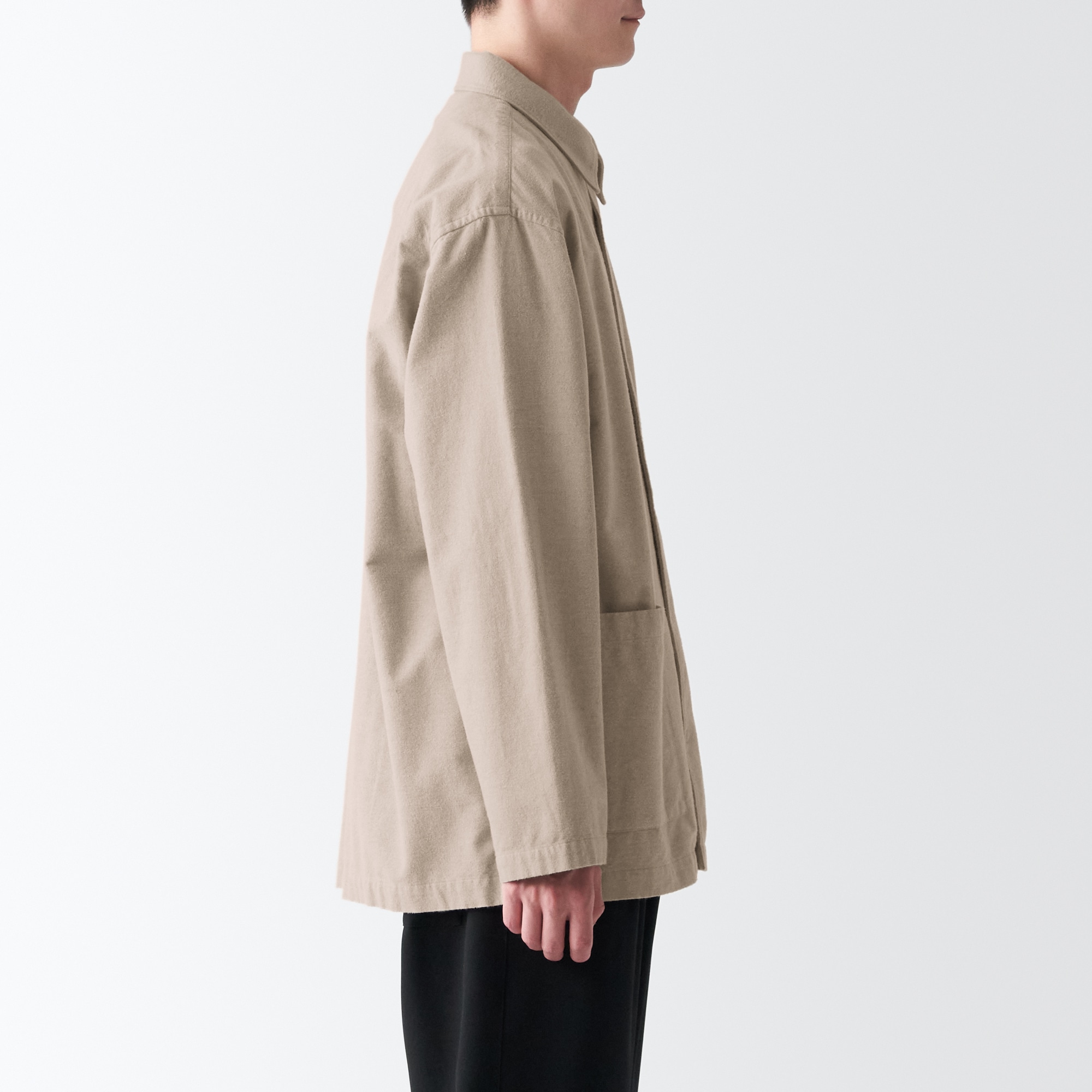 両面起毛フランネルシャツジャケット