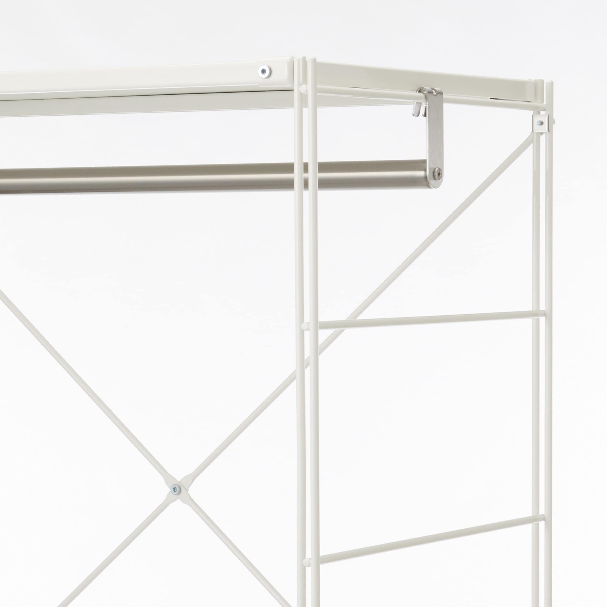 【数量限定】スチールユニットシェルフ　ワードローブセット　ライトグレー