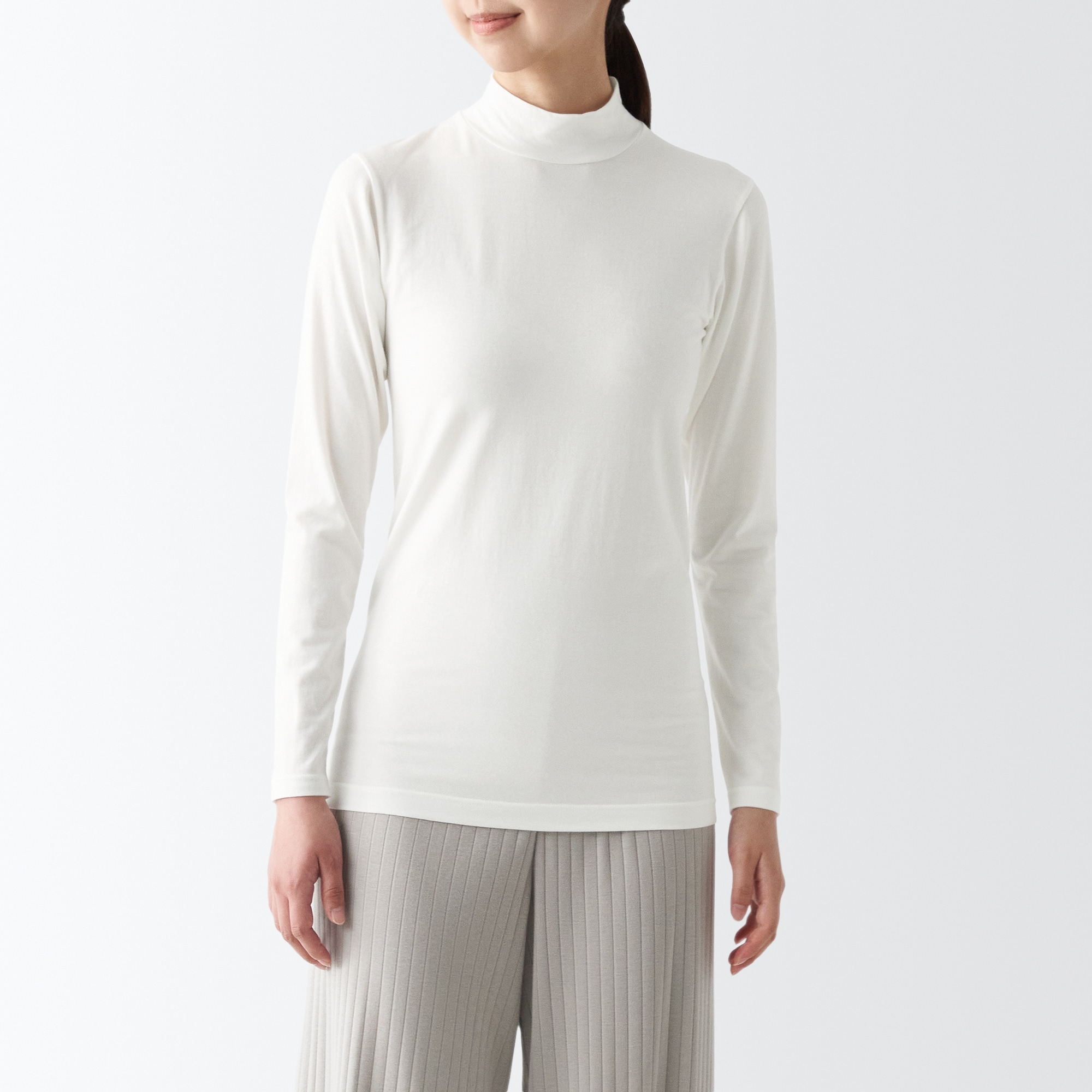 あったか綿　ハイネック長袖Ｔシャツ