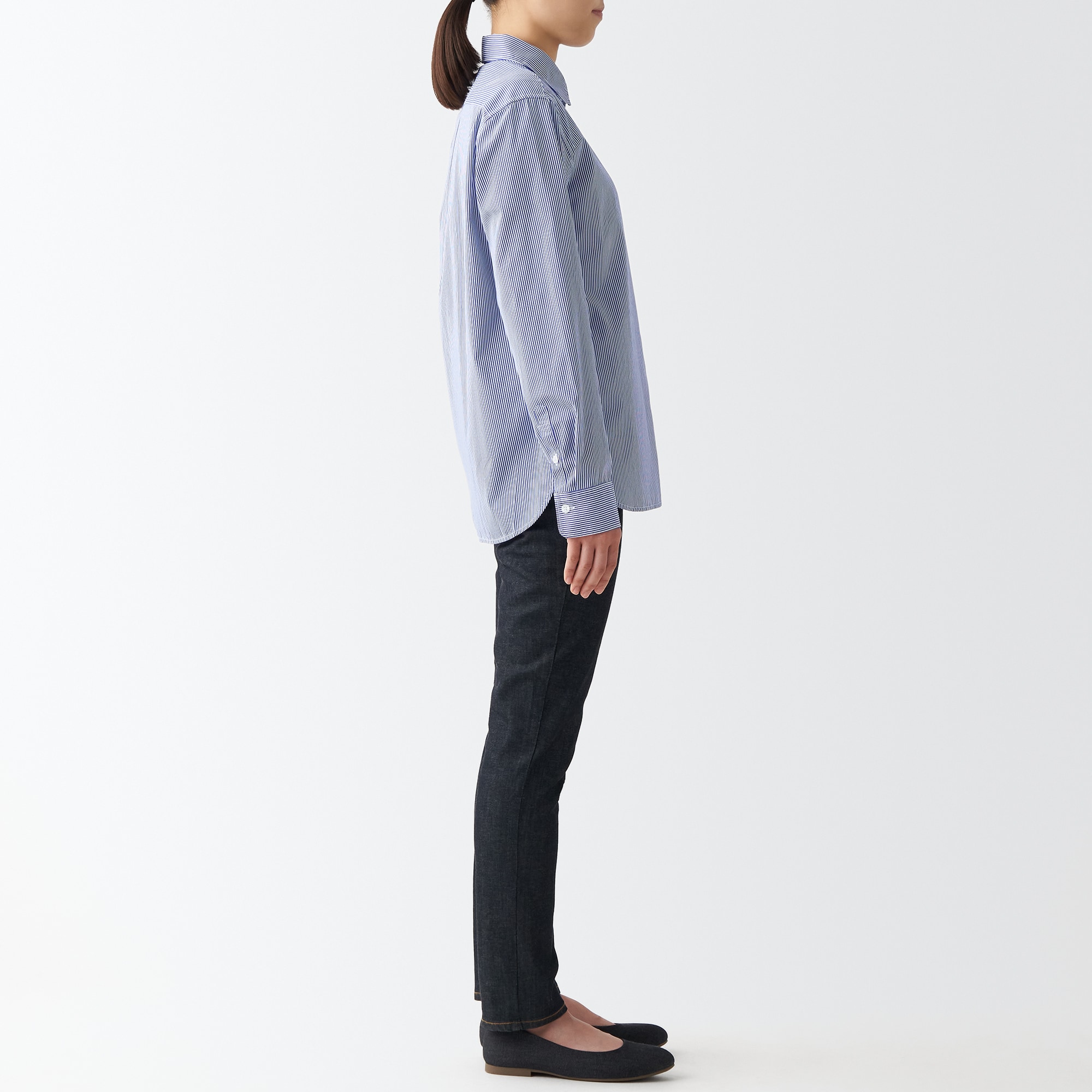 洗いざらしブロードレギュラーカラーシャツ