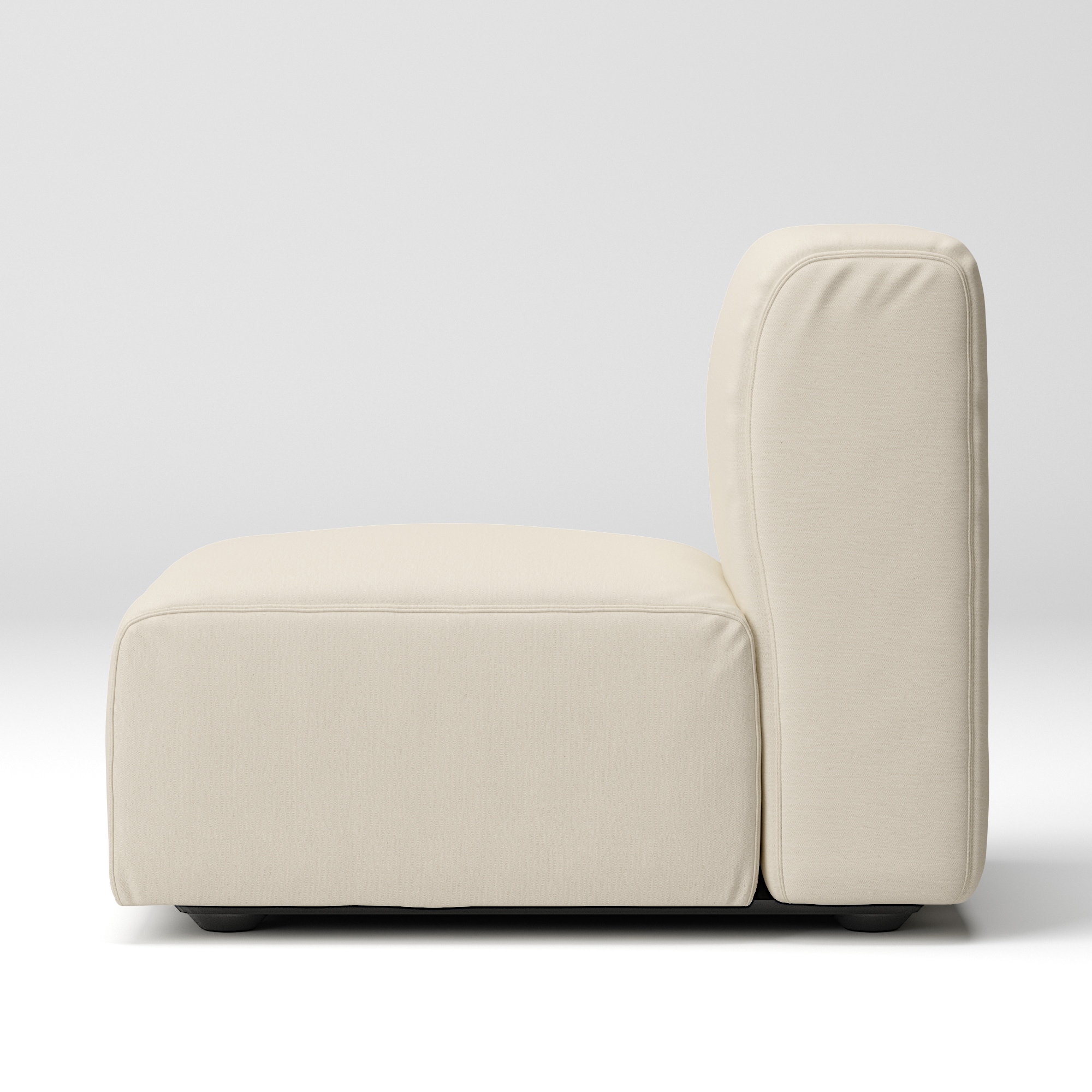 【カバー】洗いざらしの綿帆布ユニットソファアームレス・小用カバー／生成