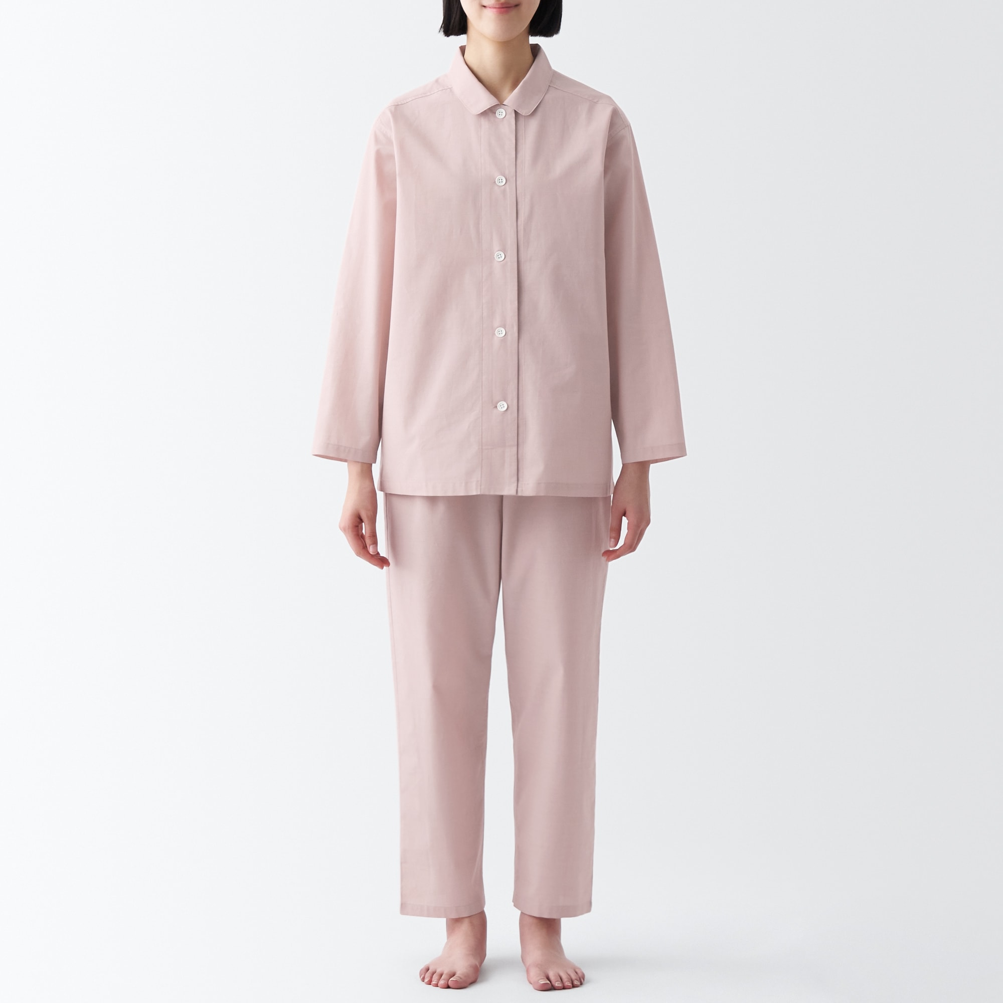 【年中着られる定番】綿ブロード　長袖パジャマ