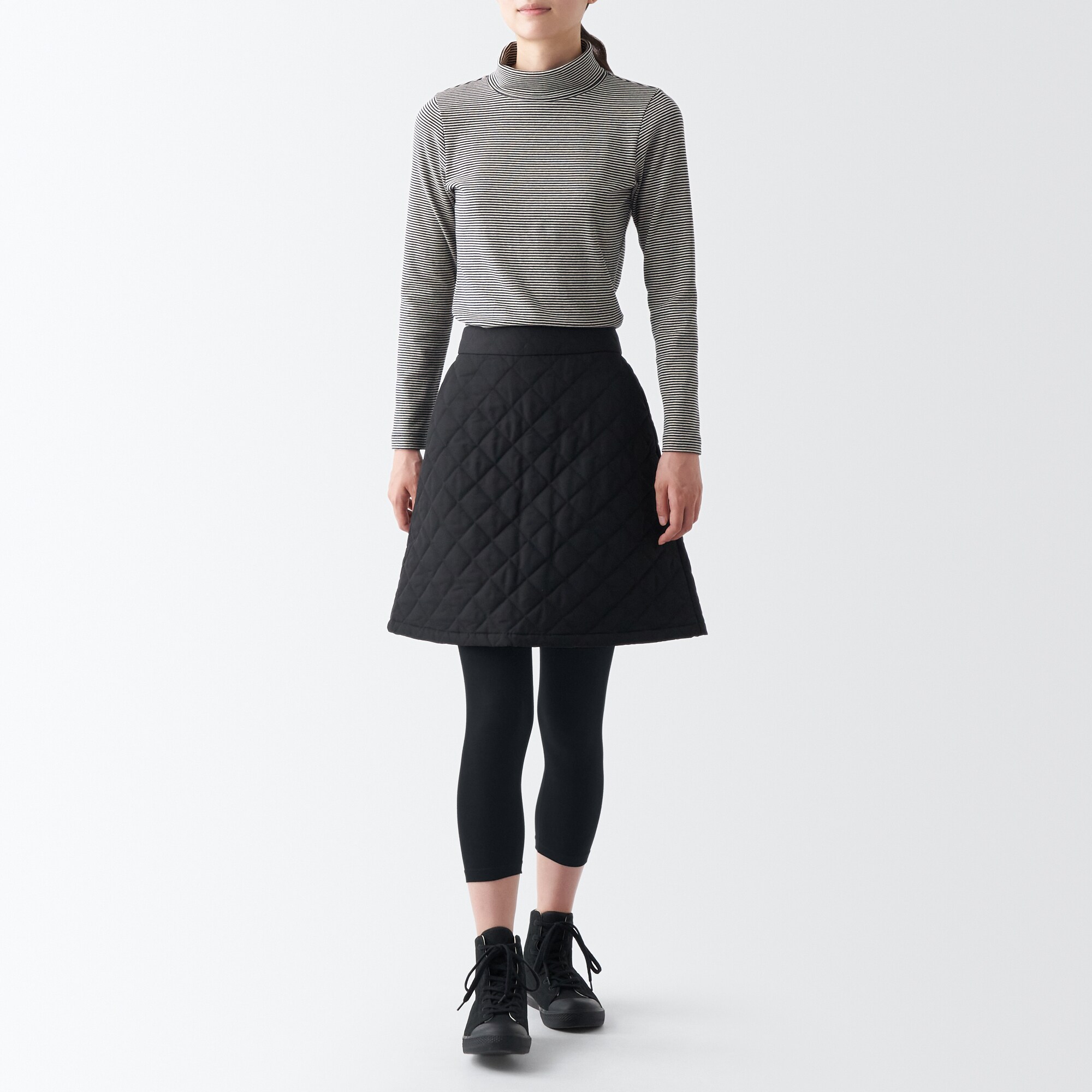 ストレッチ天竺編み　七分丈レギンス