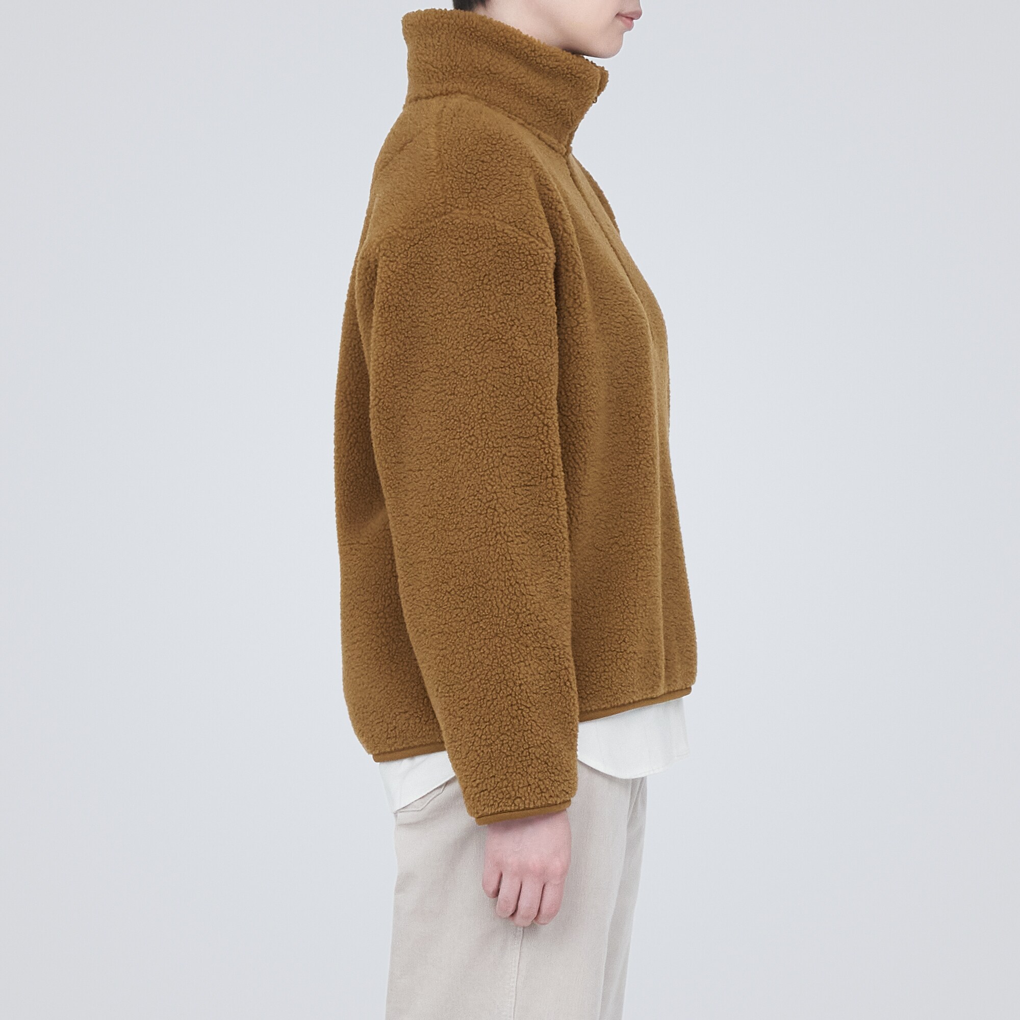 ボアフリースハーフジッププルオーバー