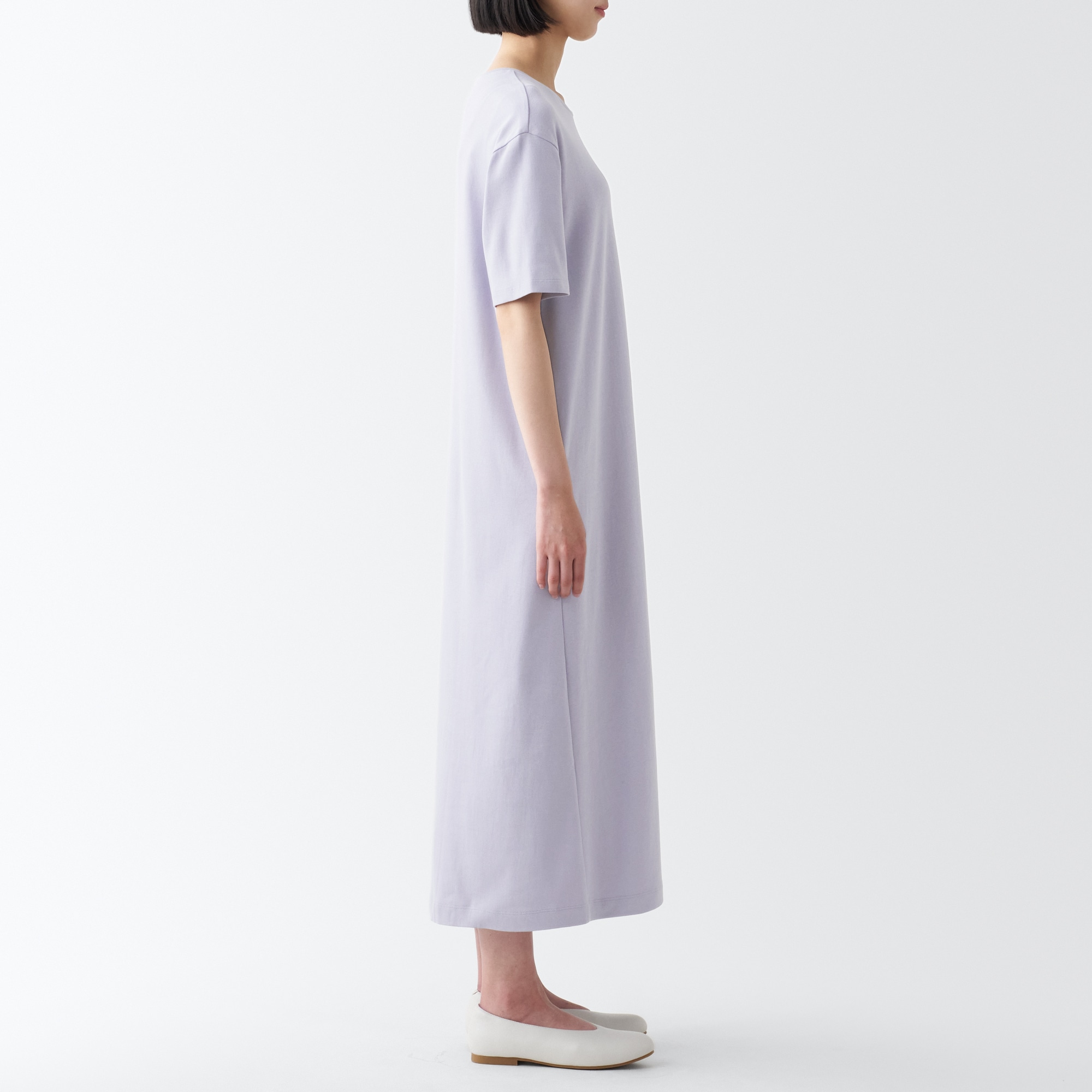 スムース編み半袖ワンピース