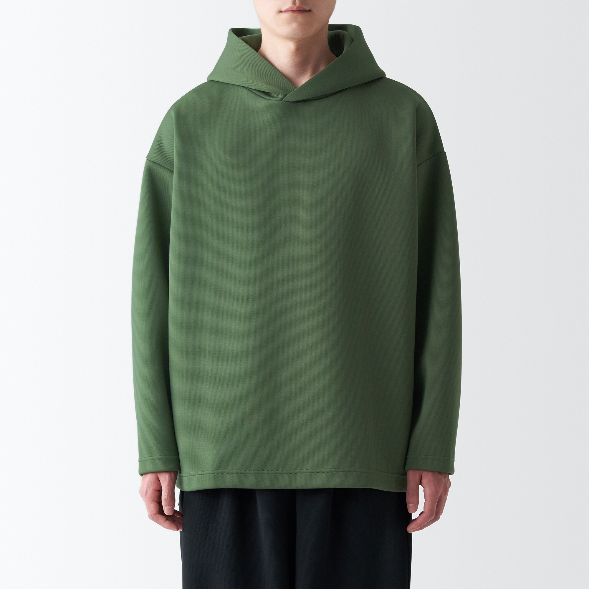 二重編みスウェットプルパーカー