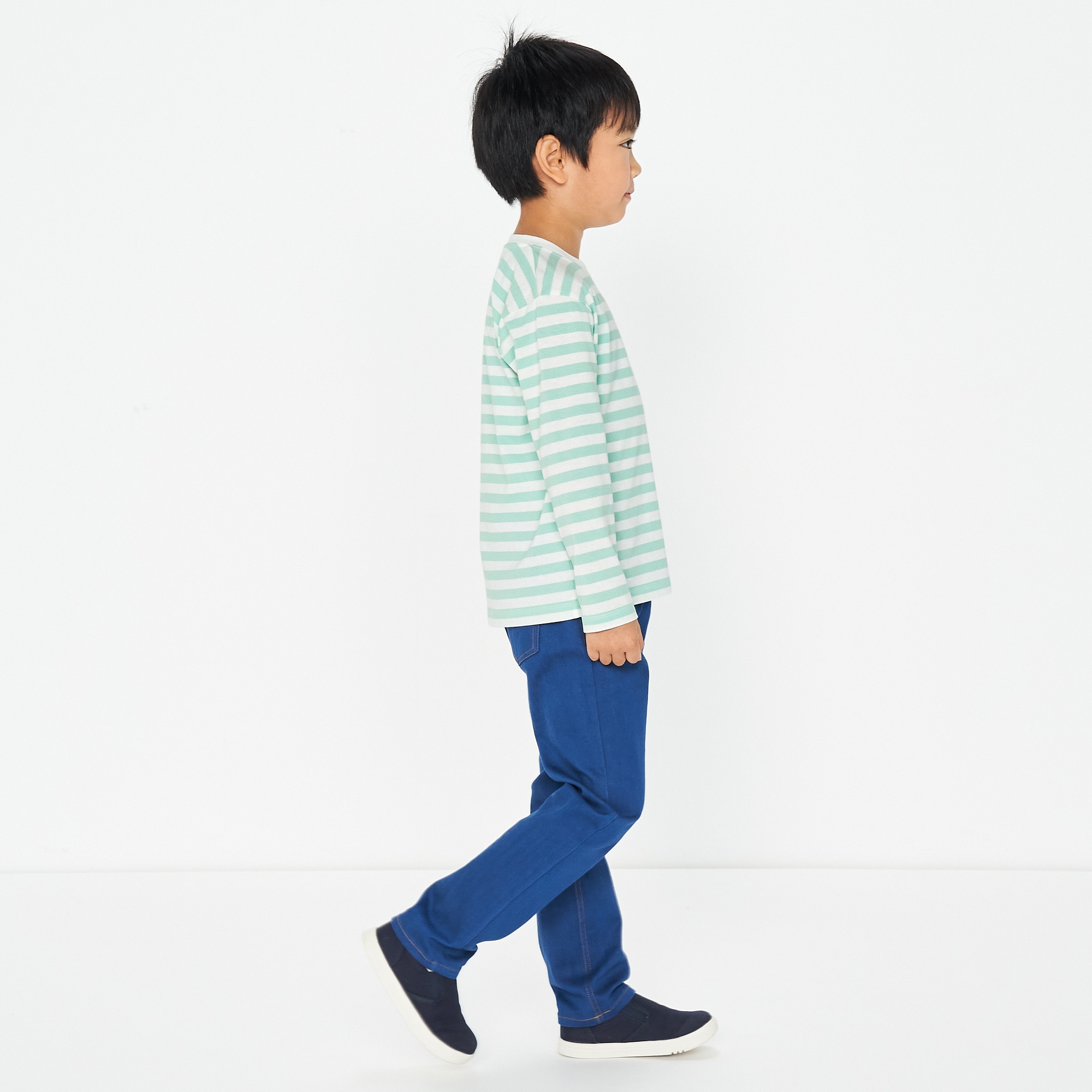 キッズ　クルーネック長袖Ｔシャツ　ボーダー