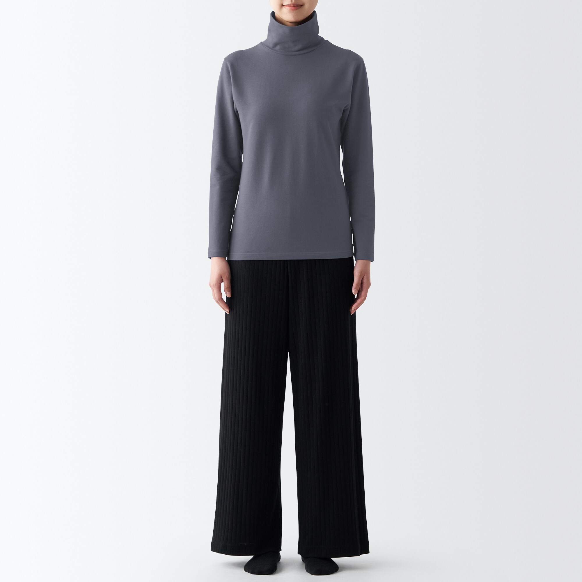 あったか綿　厚手　タートルネック長袖Ｔシャツ