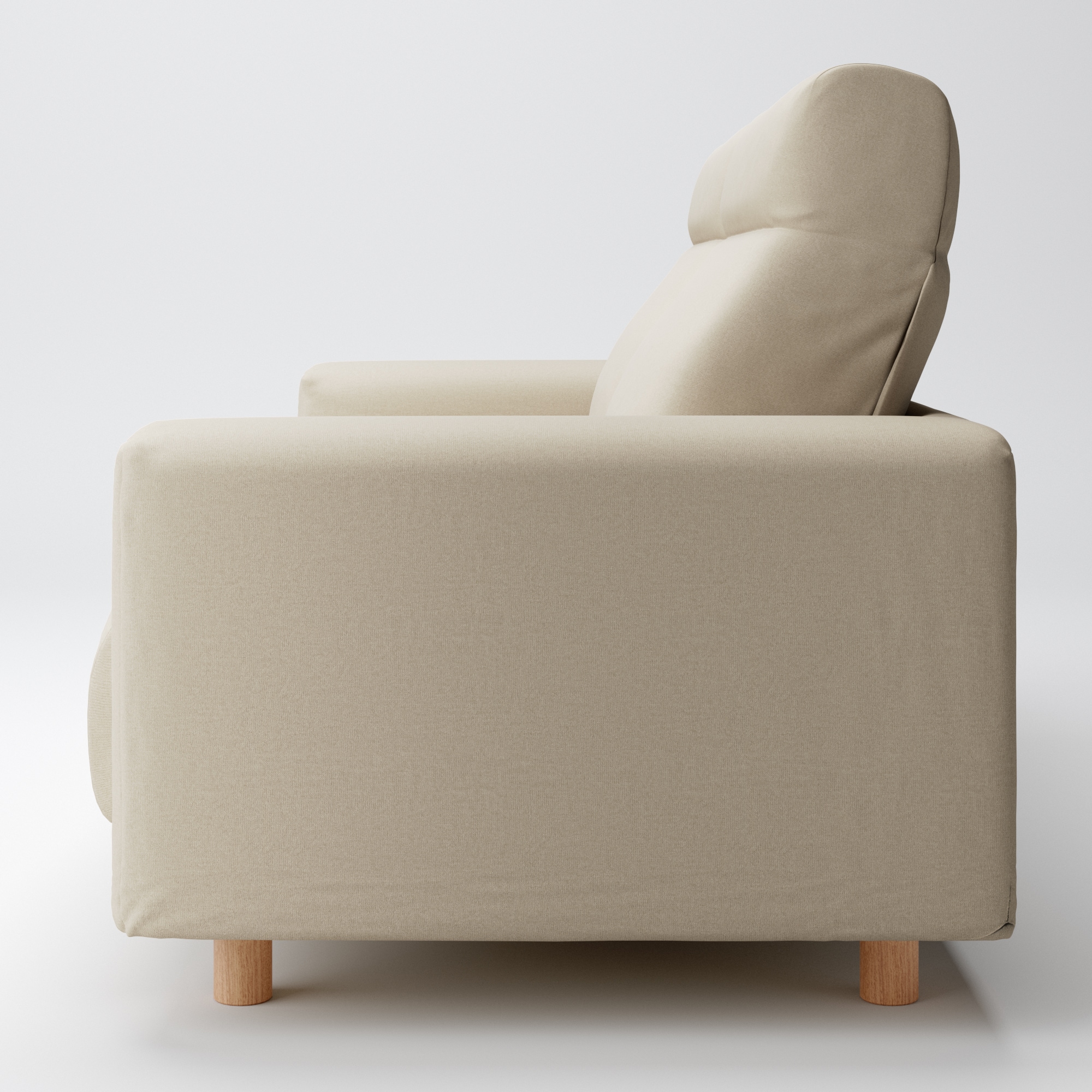 【カバー】綿シェニールソファ本体２．５Ｓフェザーポケットコイルハイバック用カバー／Ｌグレー