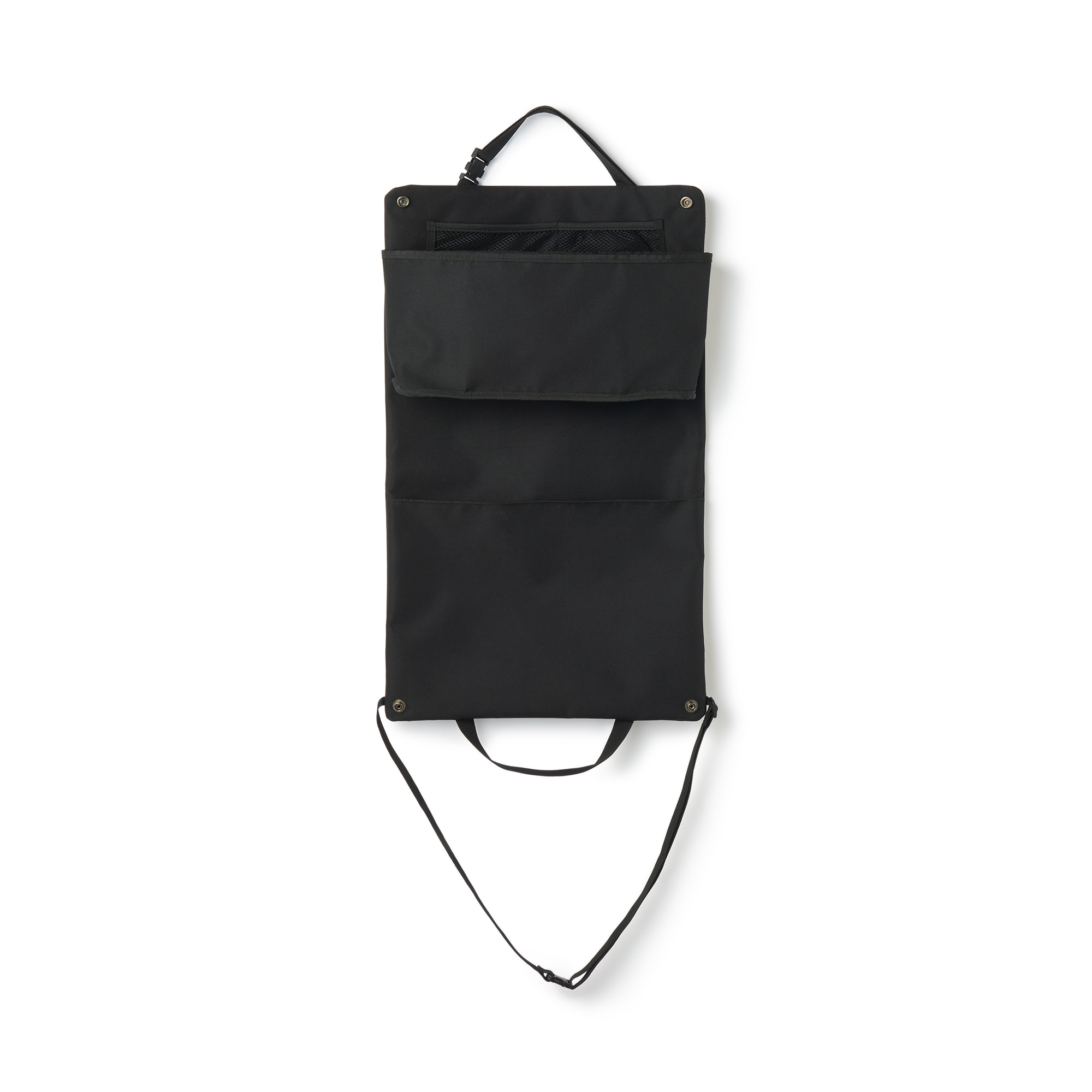 吊るして使えるＡ４ポケット付きマルチ収納ケース　黒　約２４．５×３６×１１ｃｍ