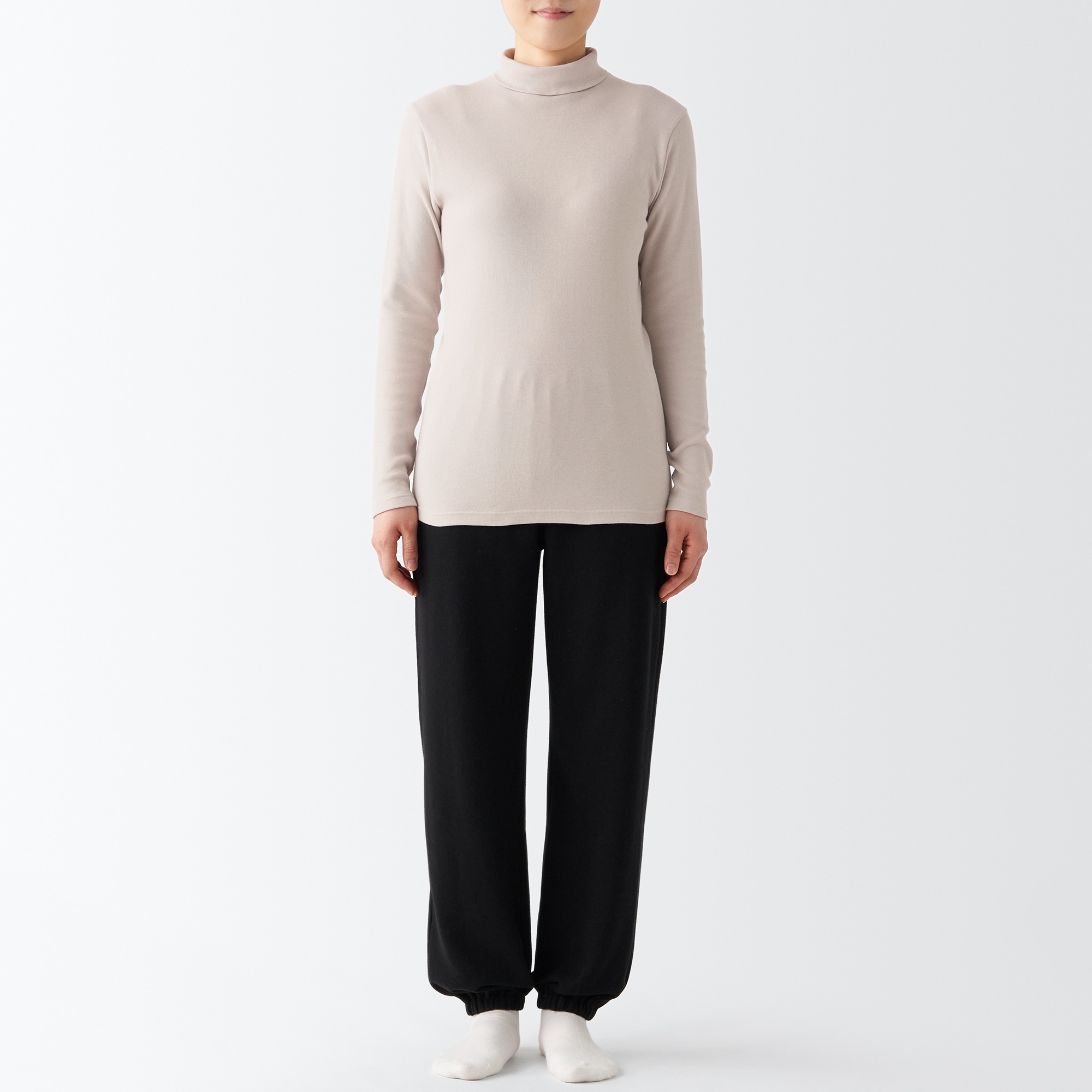 あったか綿　厚手　タートルネック長袖Ｔシャツ