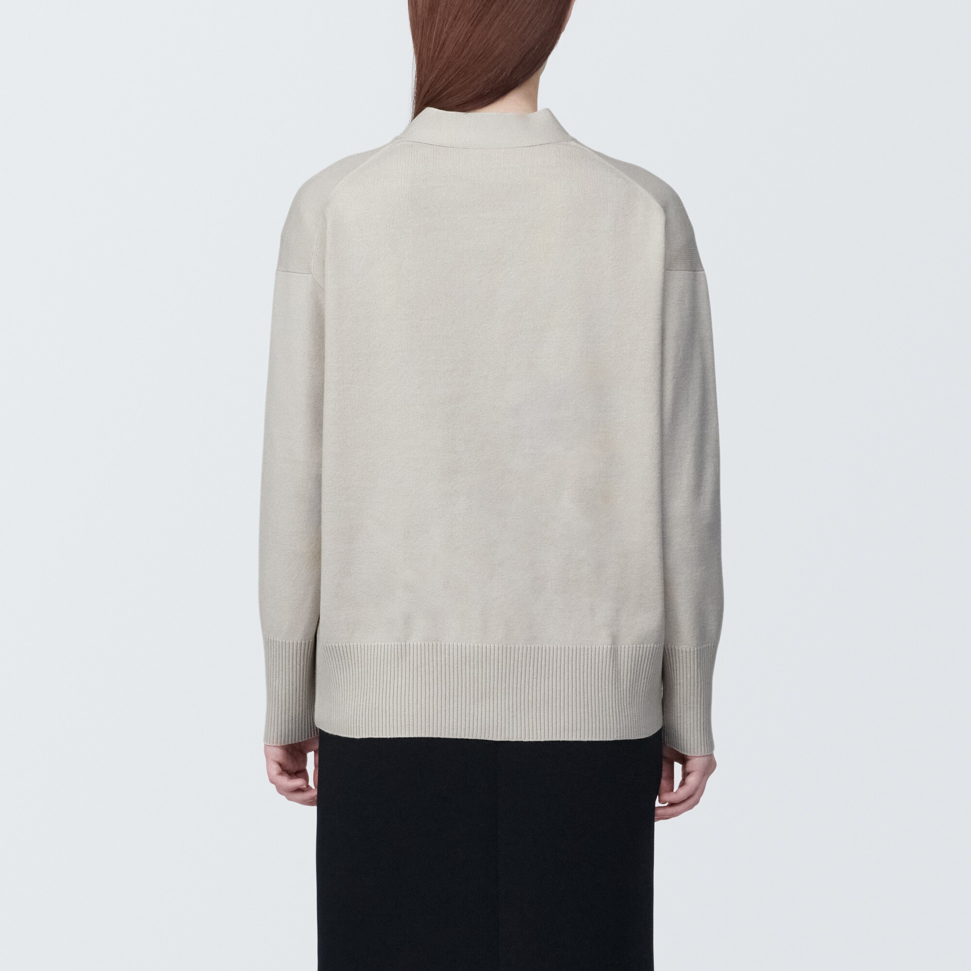 婦人　洗えるミラノリブ編みＶネックカーディガン