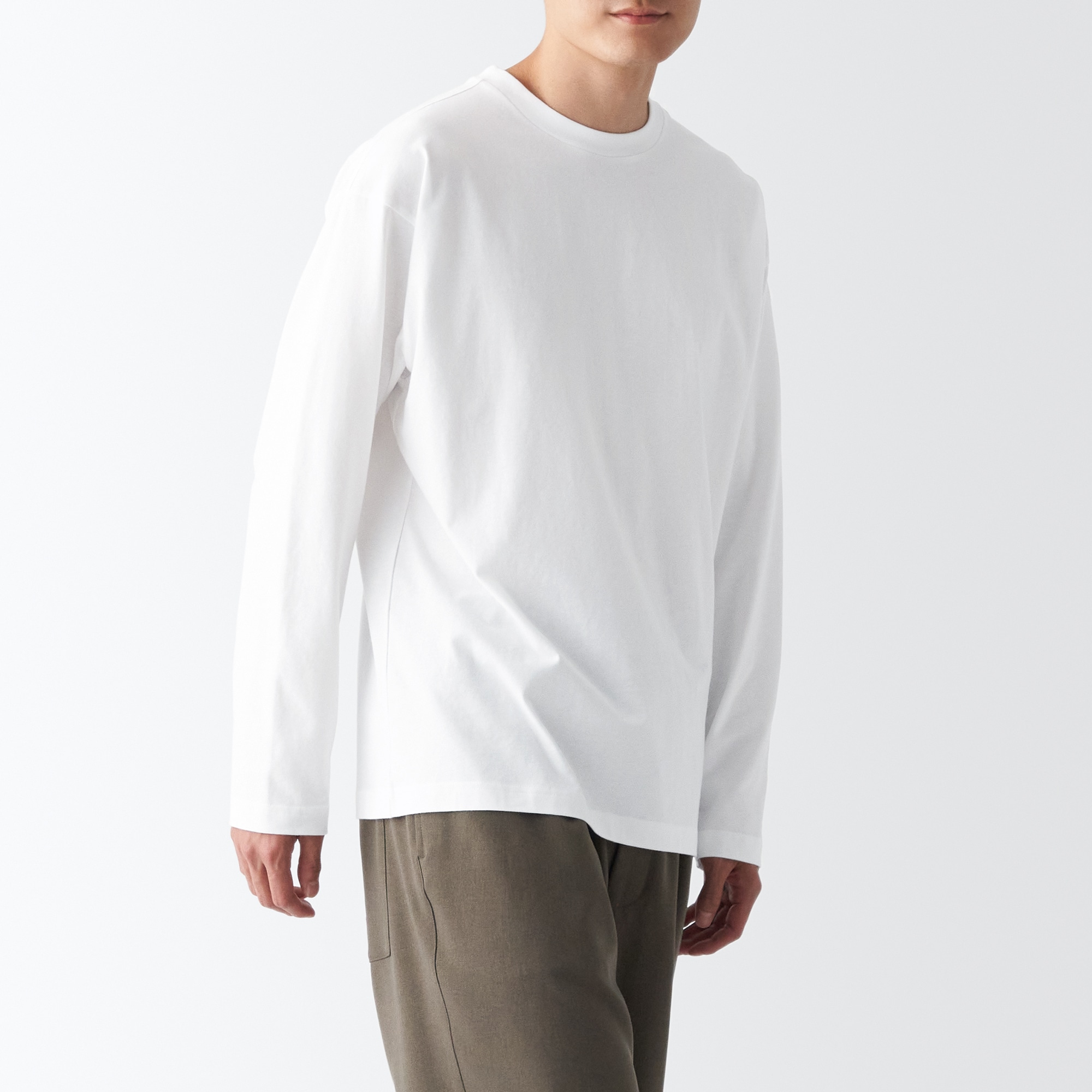 起毛クルーネック長袖Ｔシャツ