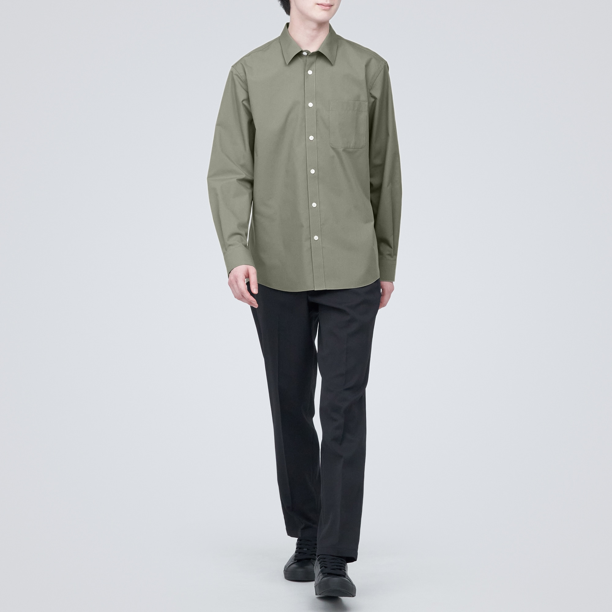 シワになりにくい長袖シャツ