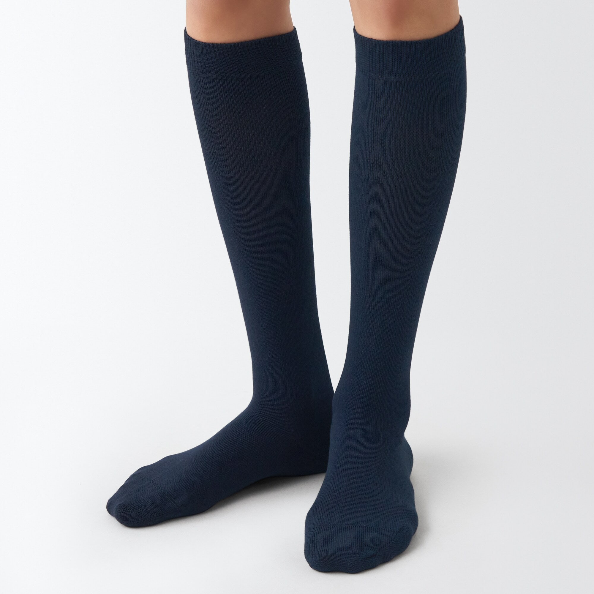 婦人　足なり直角　履き口やわらか　ハイソックス（口ゴムなし）