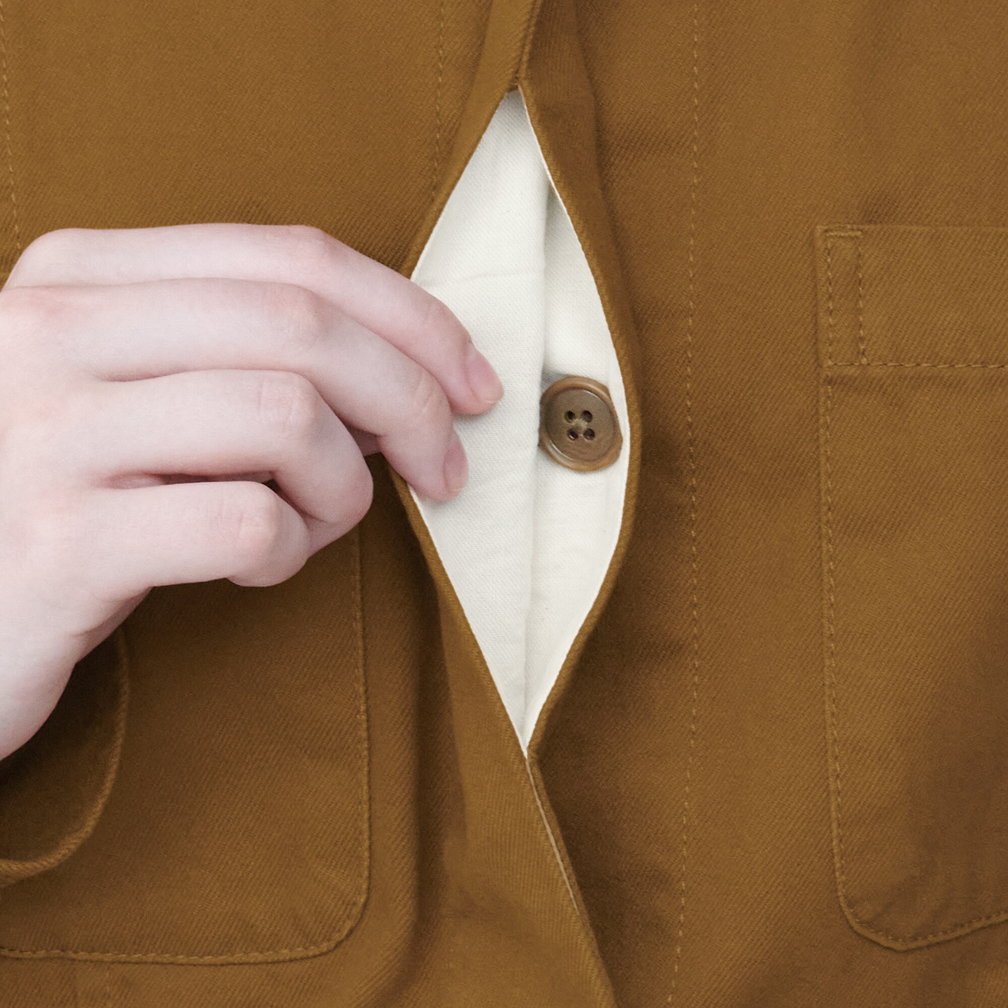 婦人　木の実から作ったカポック混シャツジャケット