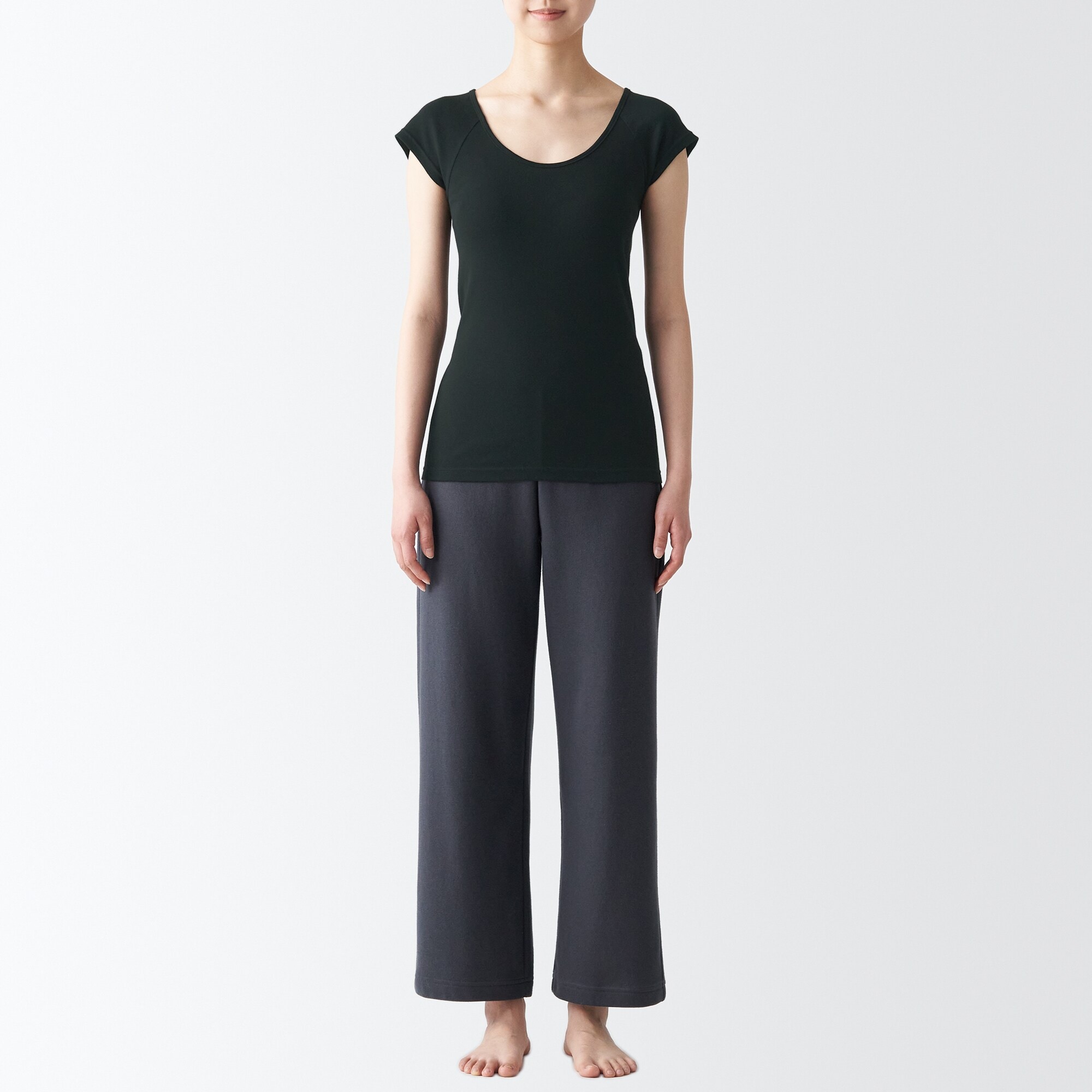 婦人　フライス編みフレンチスリーブＴシャツ