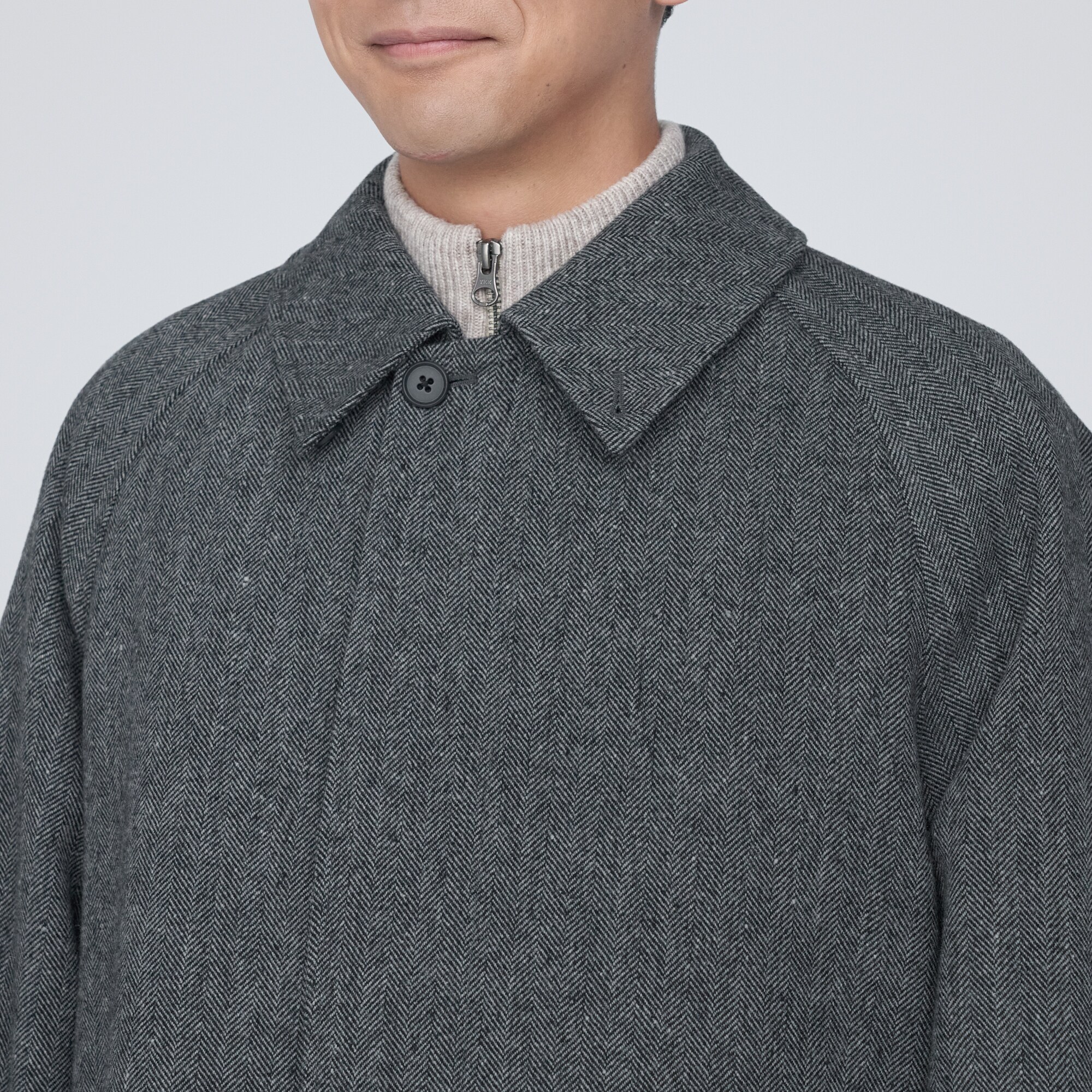 再生ウール混コート