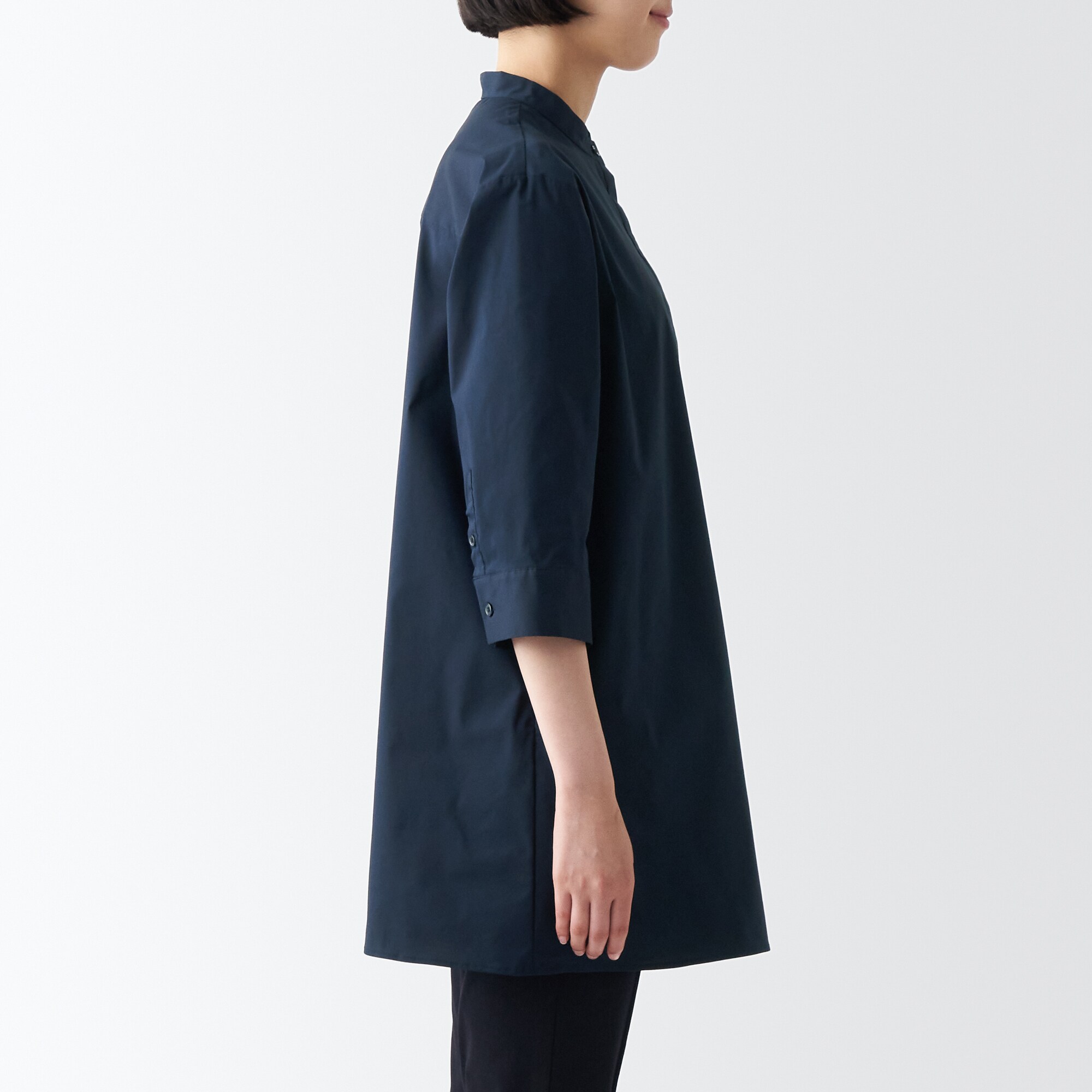 コットン混サテンチュニック