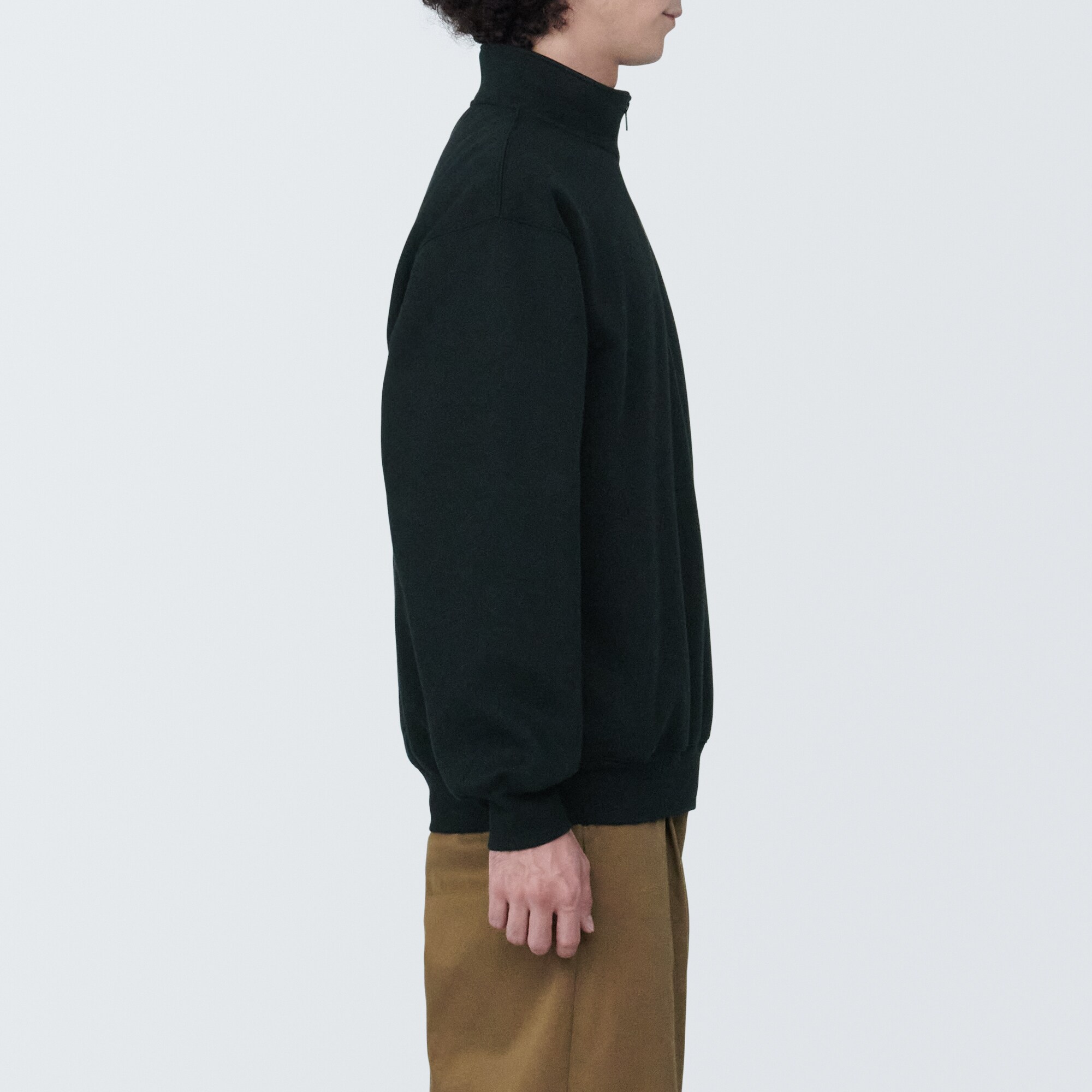 紳士　ハーフジップスウェットシャツ