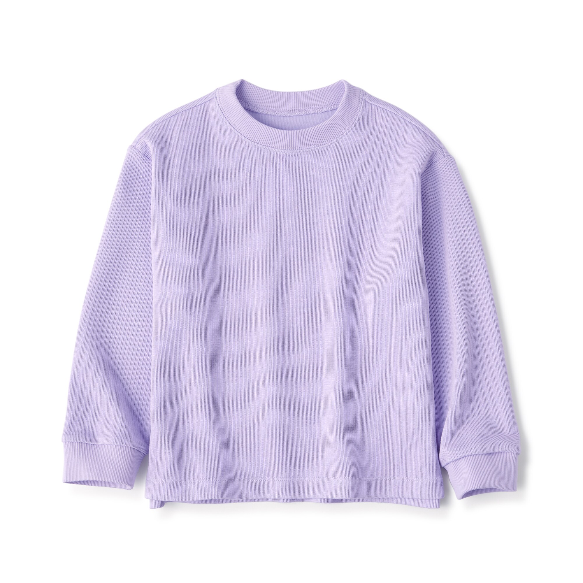 キッズ　二重編みクルーネック長袖Ｔシャツ