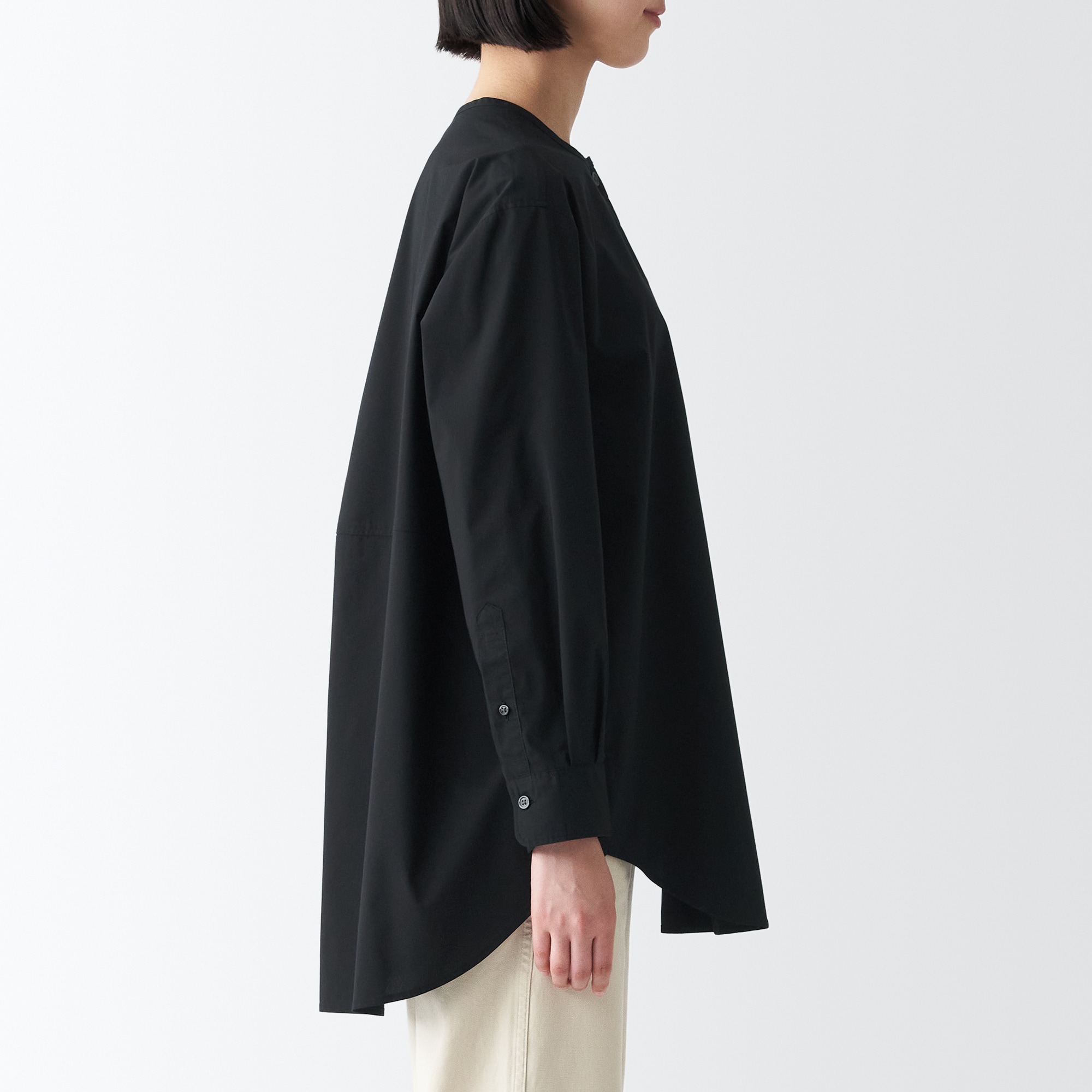 乾きやすいブロード長袖チュニック