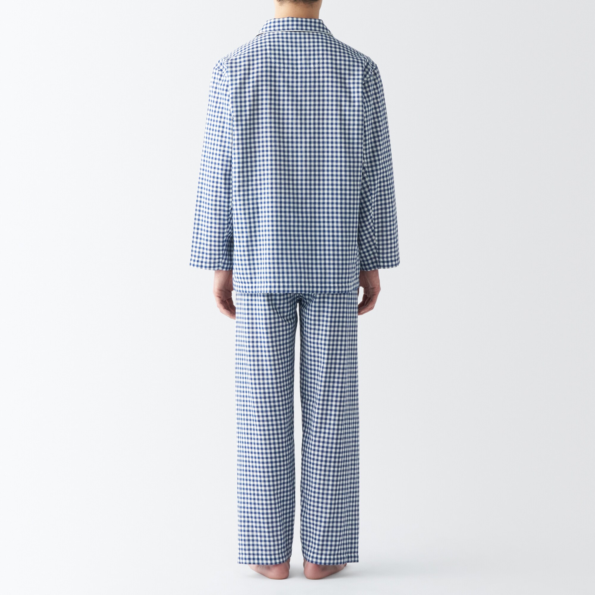 紳士　脇に縫い目のない　二重ガーゼパジャマ