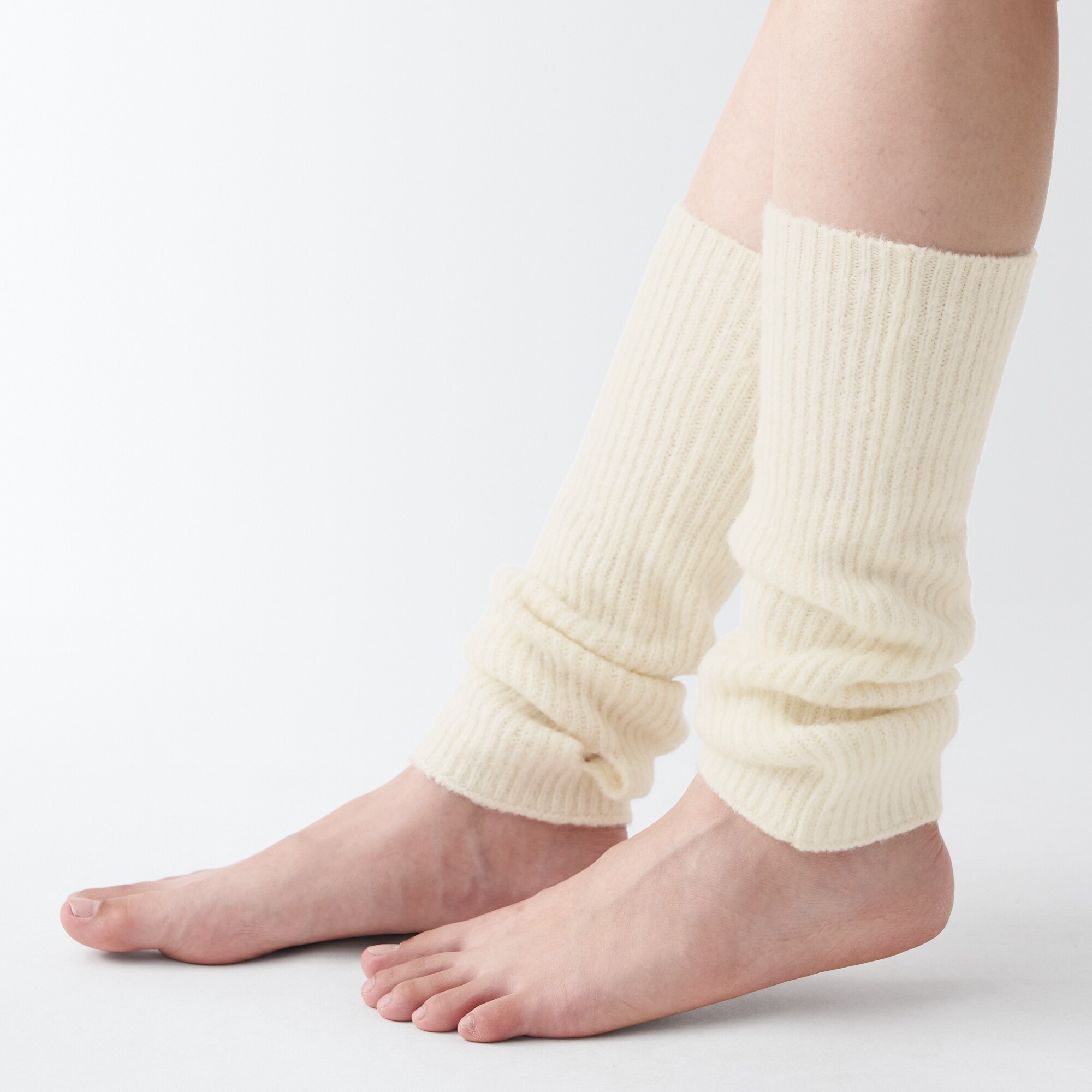 再生ポリエステル混　リブ編み　足にも使えるアームウォーマー