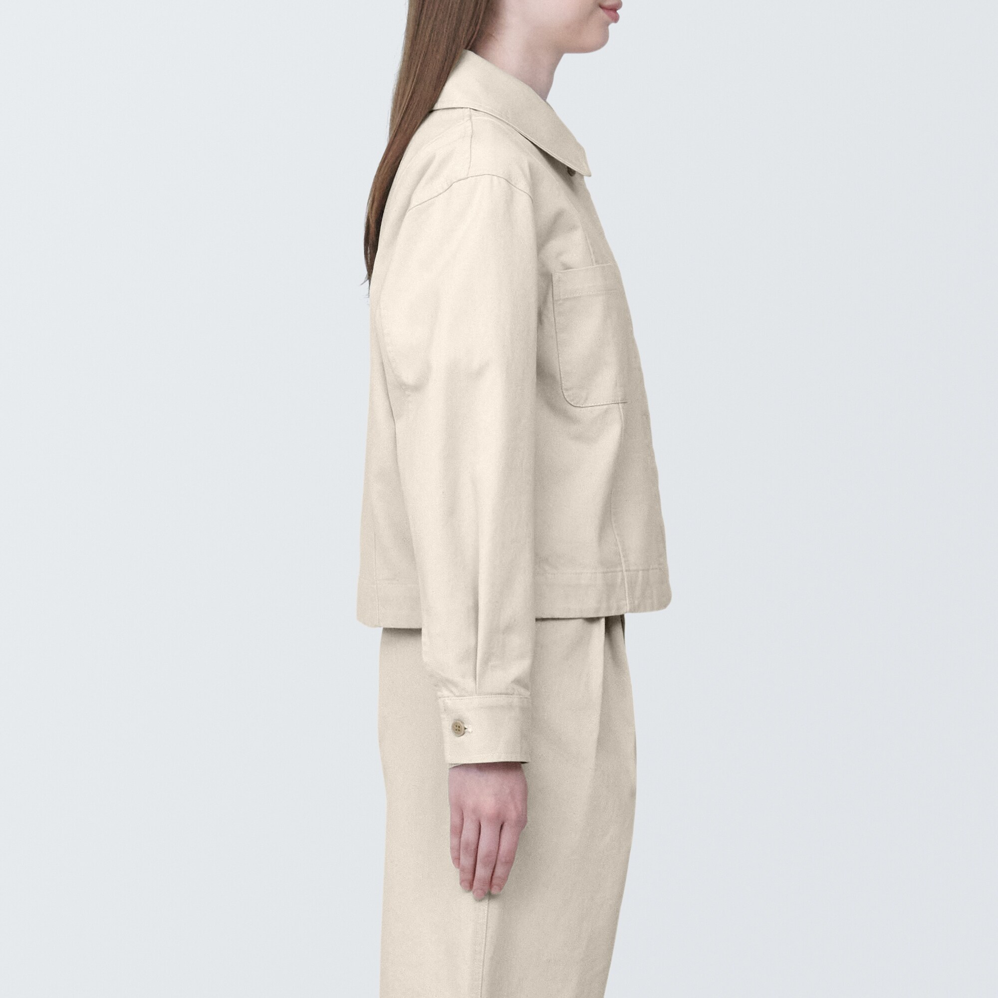 婦人　木の実から作ったカポック混シャツジャケット