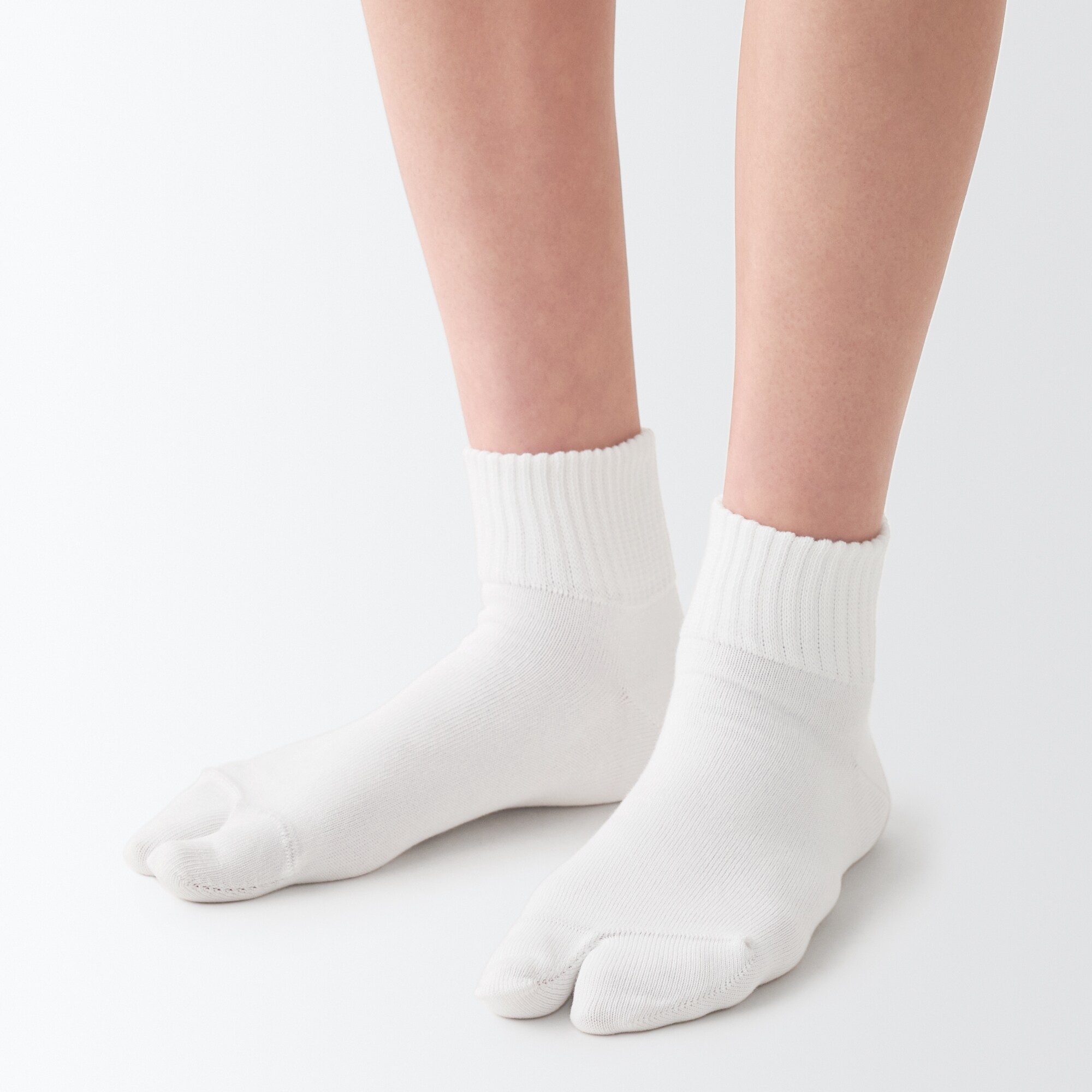 婦人　足なり直角　履き口やわらか　たび型ショート丈靴下（口ゴムなし）