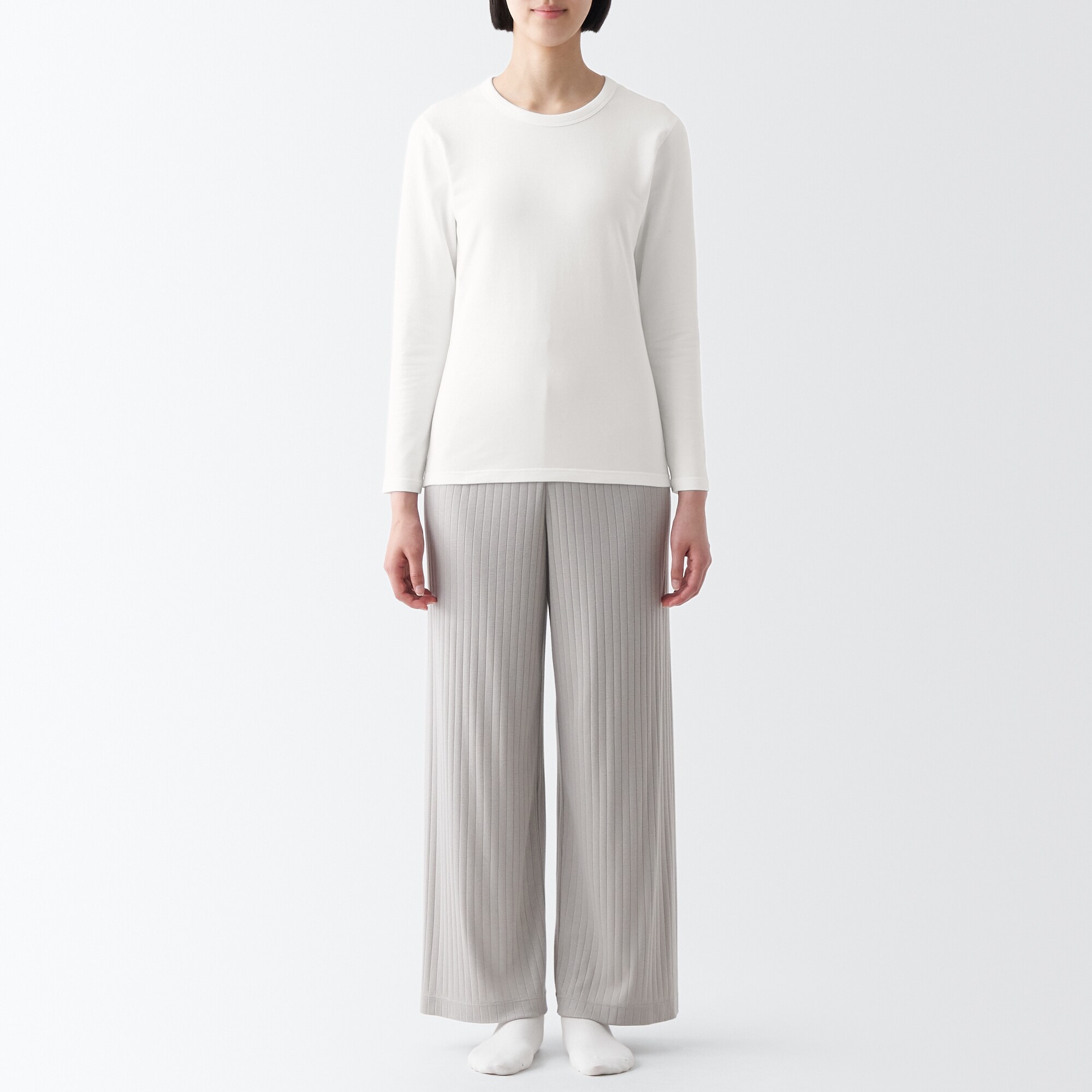 あったか綿　厚手　クルーネック長袖Ｔシャツ